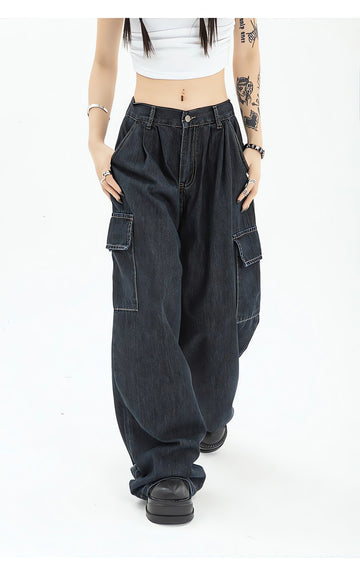 Acubi Dark Wash Cargo Jeans - KAYSMAR