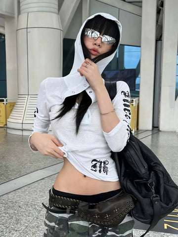 Acubi Hooded Graphic Top - KAYSMAR