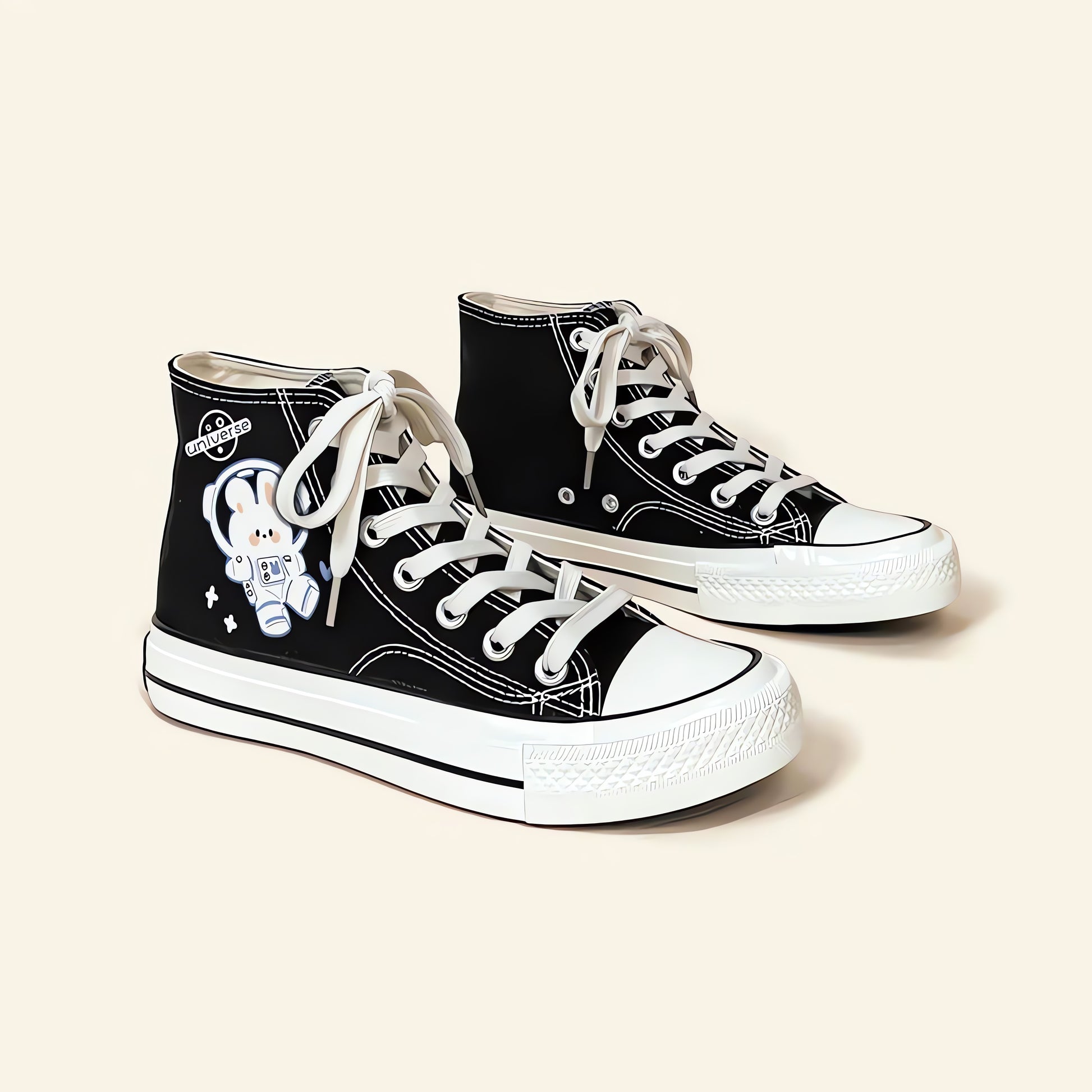 Astronaut Rabbit Lace Up Canvas Shoes - KAYSMAR