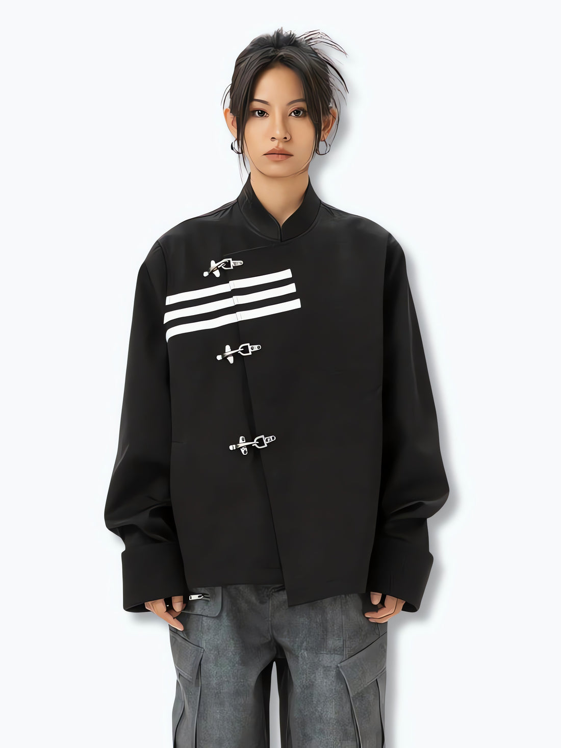 Asymmetric Frog Button Jacket - KAYSMAR