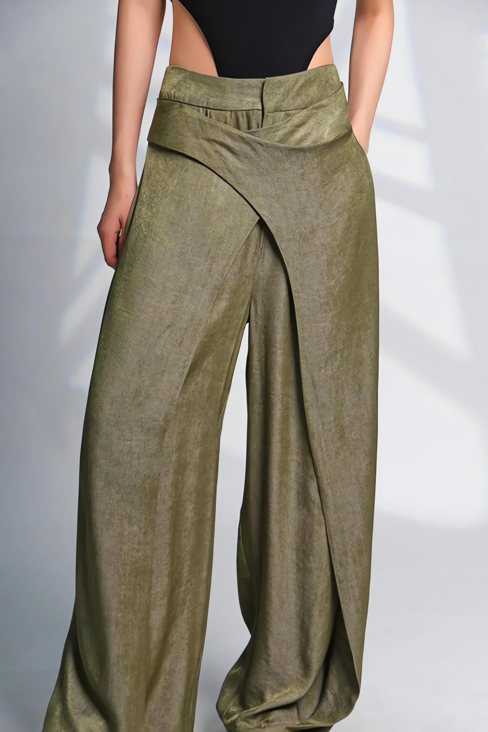 Asymmetrical Design Wide Leg Pants - KAYSMAR