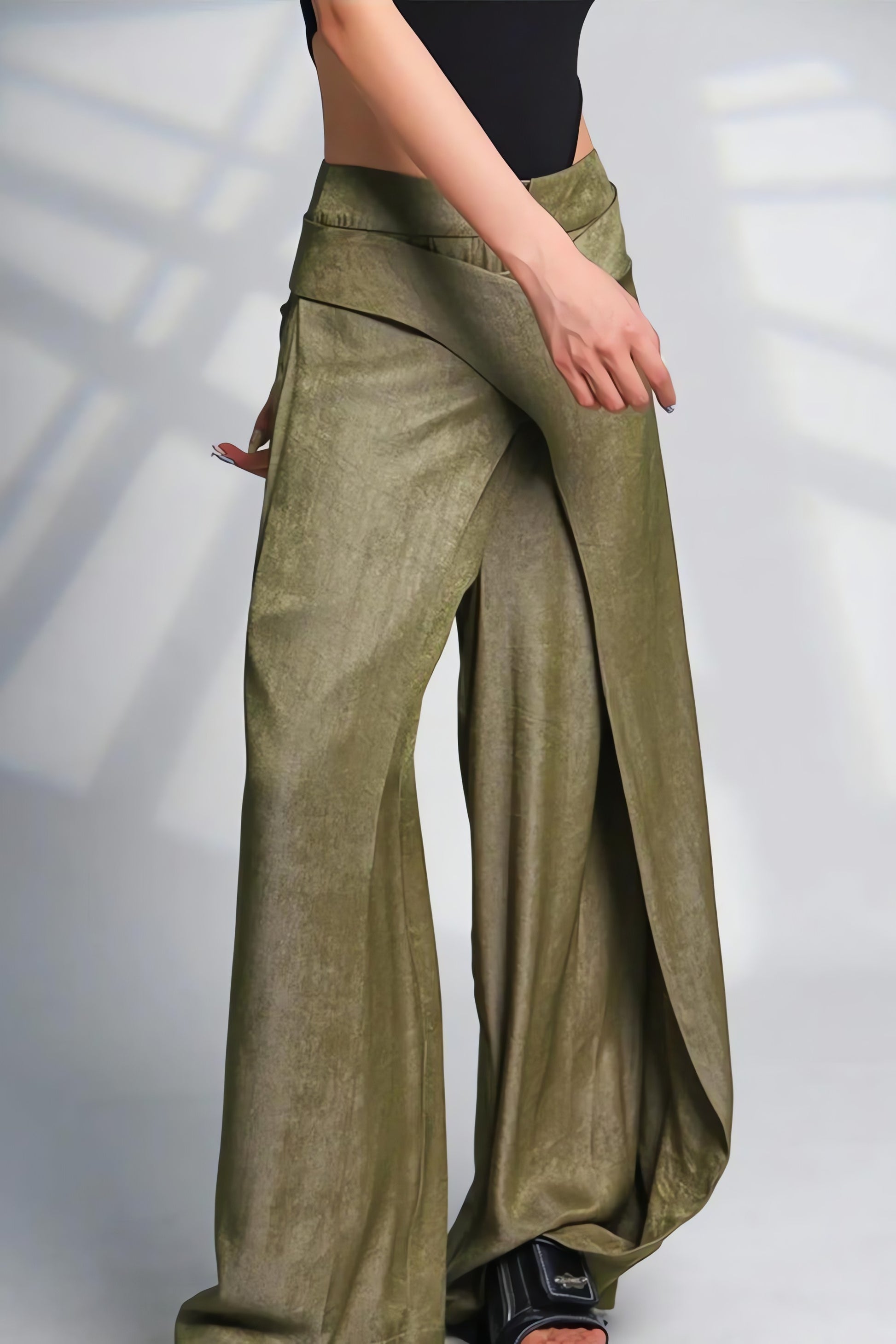 Asymmetrical Design Wide Leg Pants - KAYSMAR
