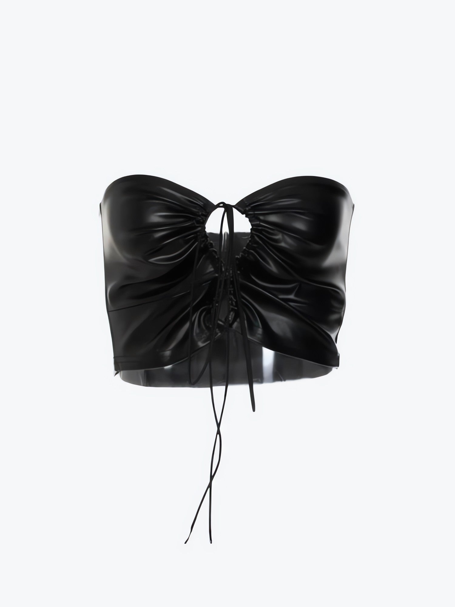 Baddie Faux Leather Lace Up Crop Top - KAYSMAR