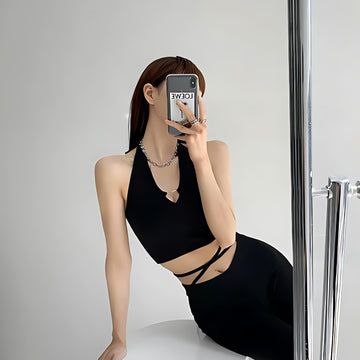 Baddie Heart Ring Halter Top - KAYSMAR