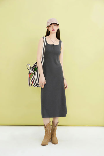 Basic Casual Button Up Midi Dress - KAYSMAR