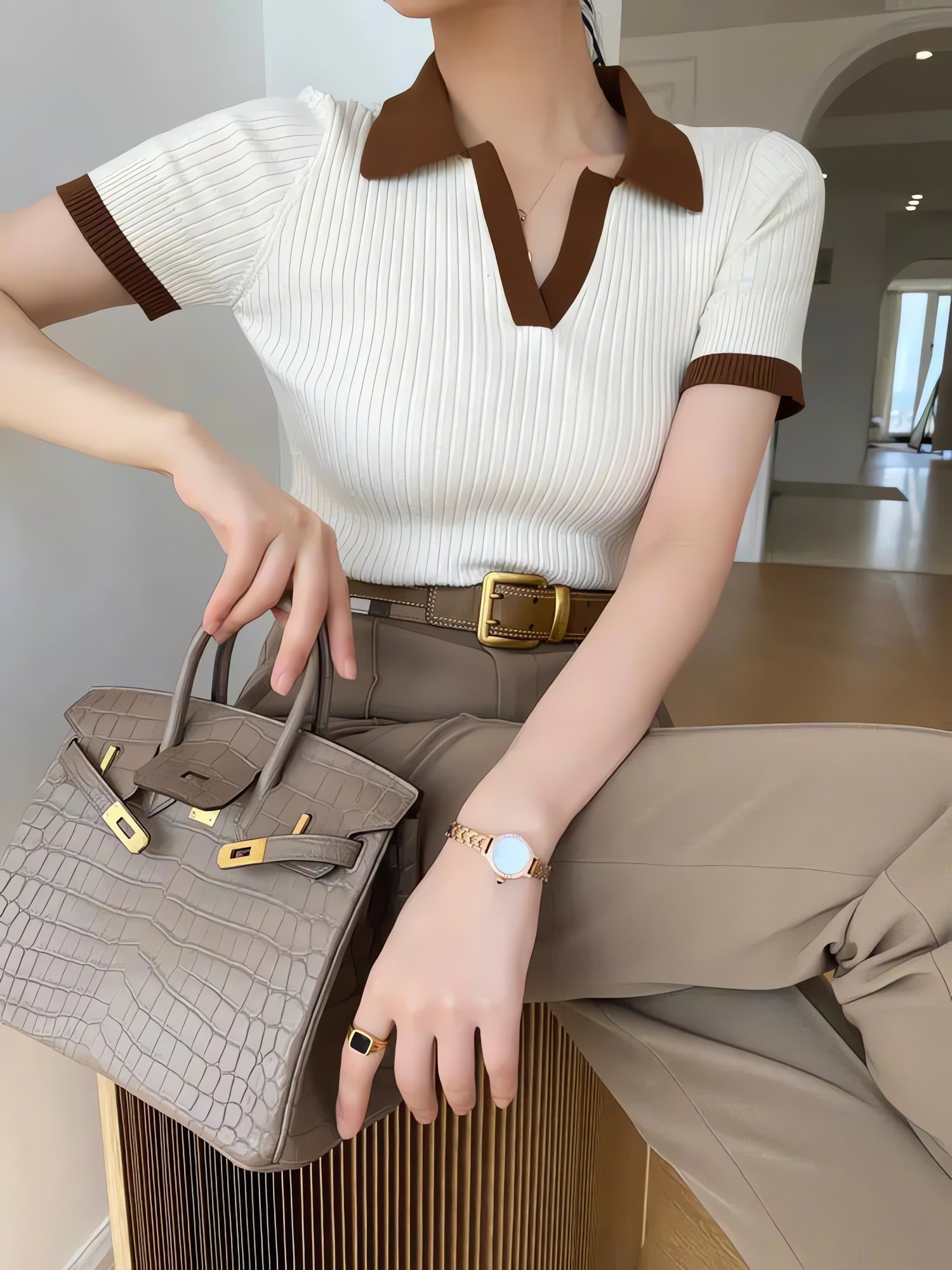 Basic Corduroy Polo Top - KAYSMAR