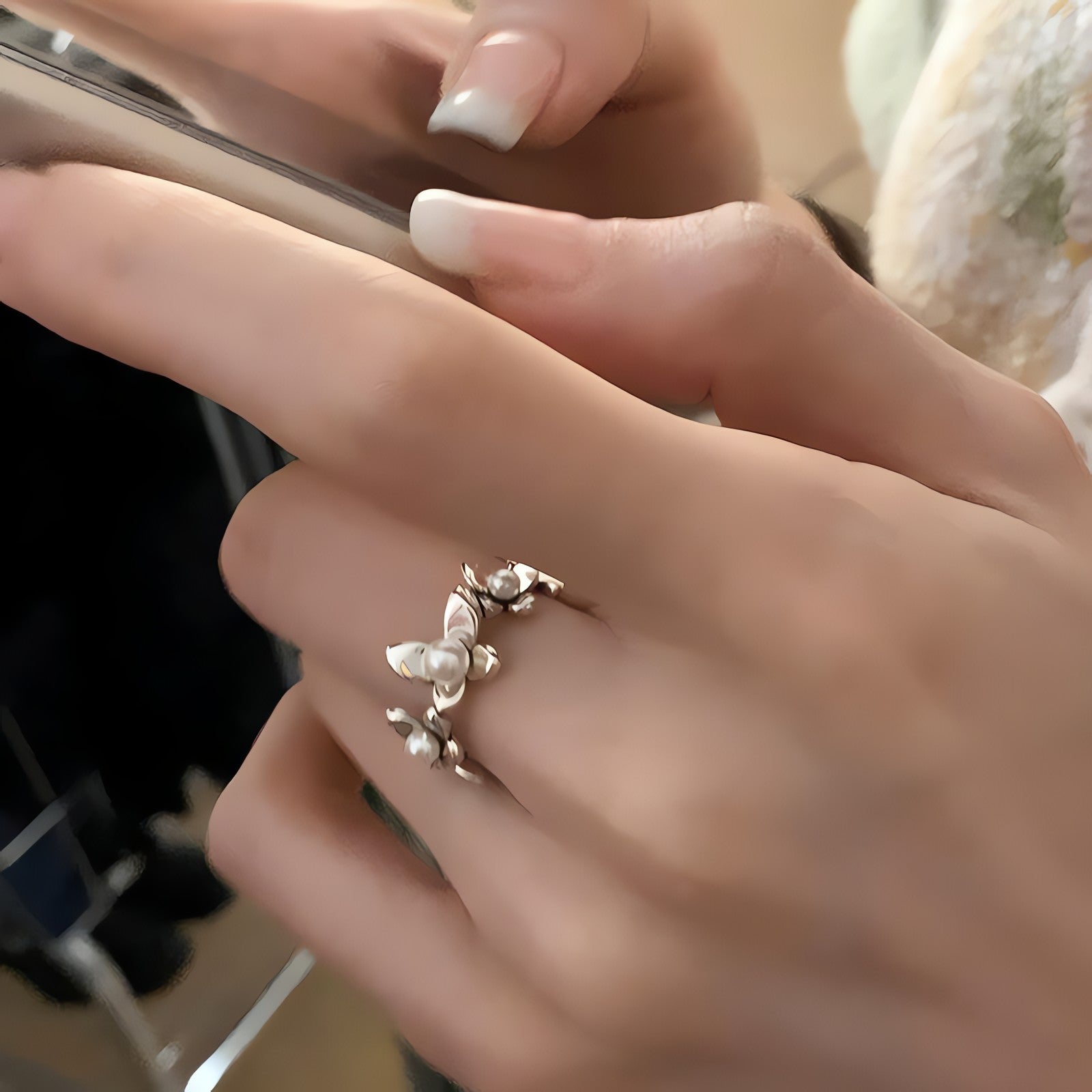 Beaded Floral Ring - KAYSMAR