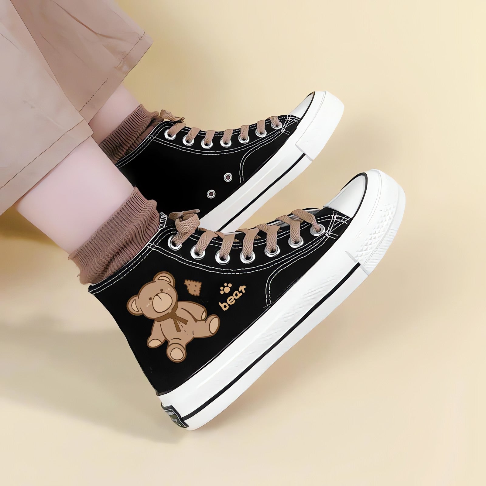 Bear Lace Up Canvas Shoes - KAYSMAR