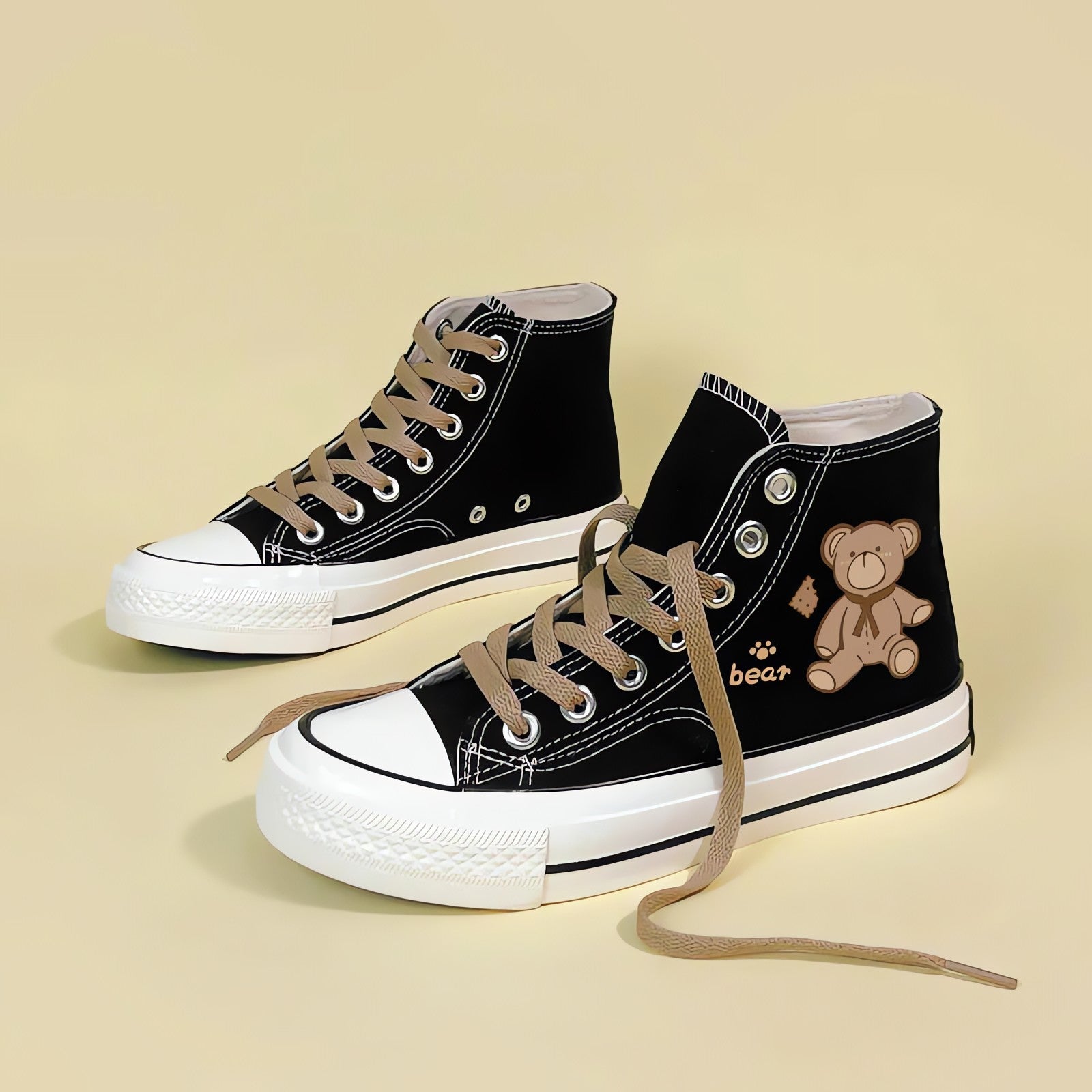 Bear Lace Up Canvas Shoes - KAYSMAR