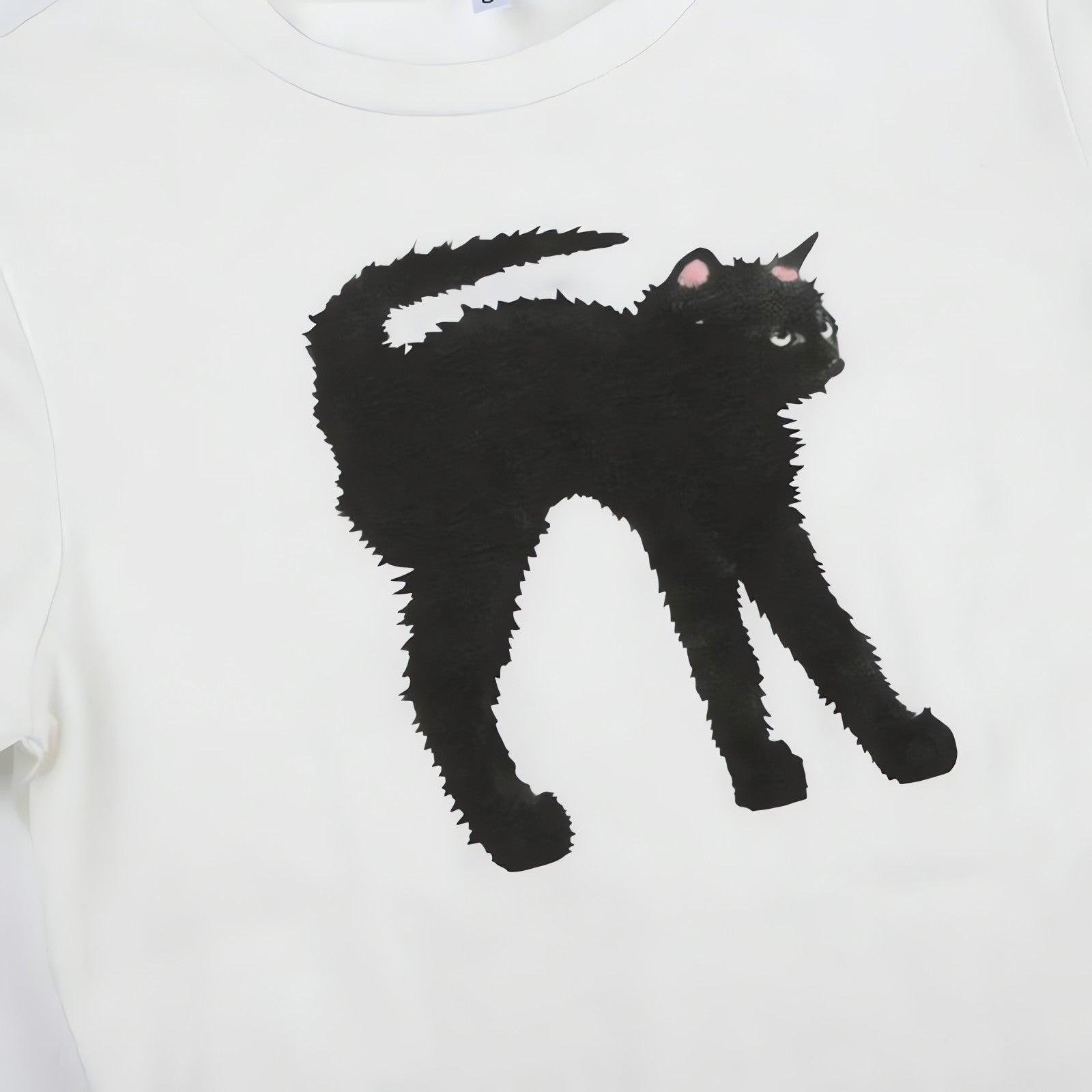 Black Cat Crop Tee - KAYSMAR