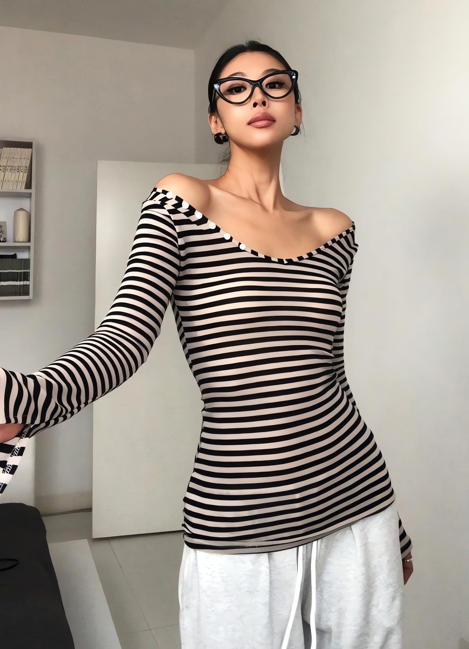 Black & White Striped Top - KAYSMAR
