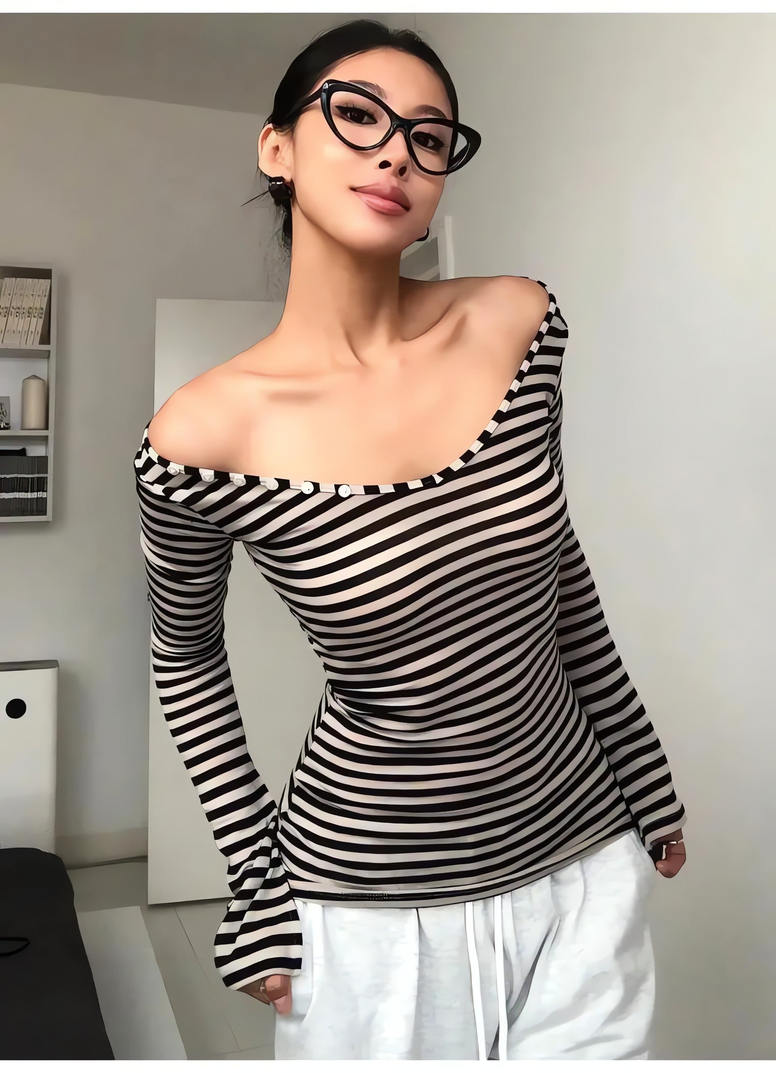 Black & White Striped Top - KAYSMAR