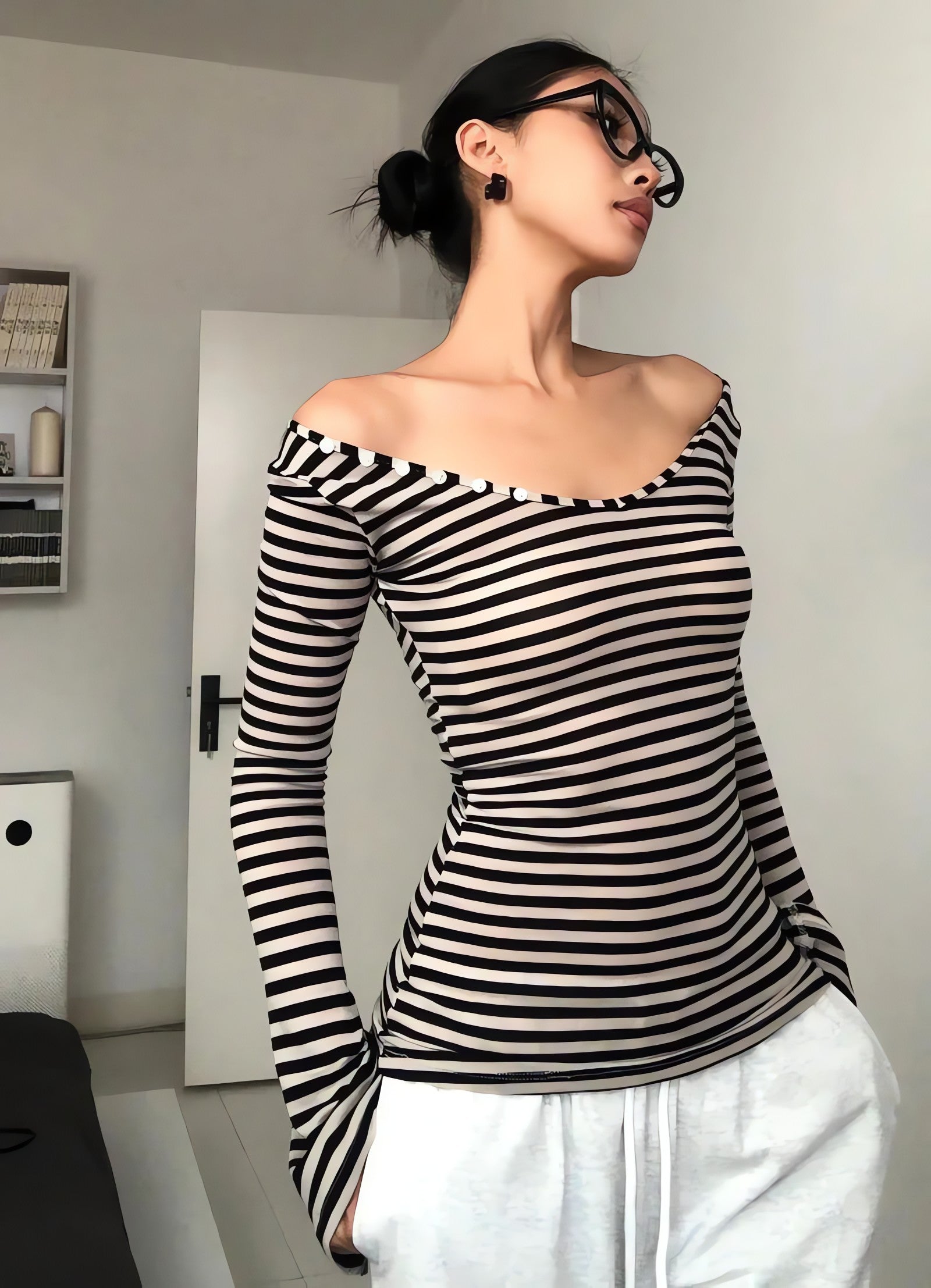 Black & White Striped Top - KAYSMAR