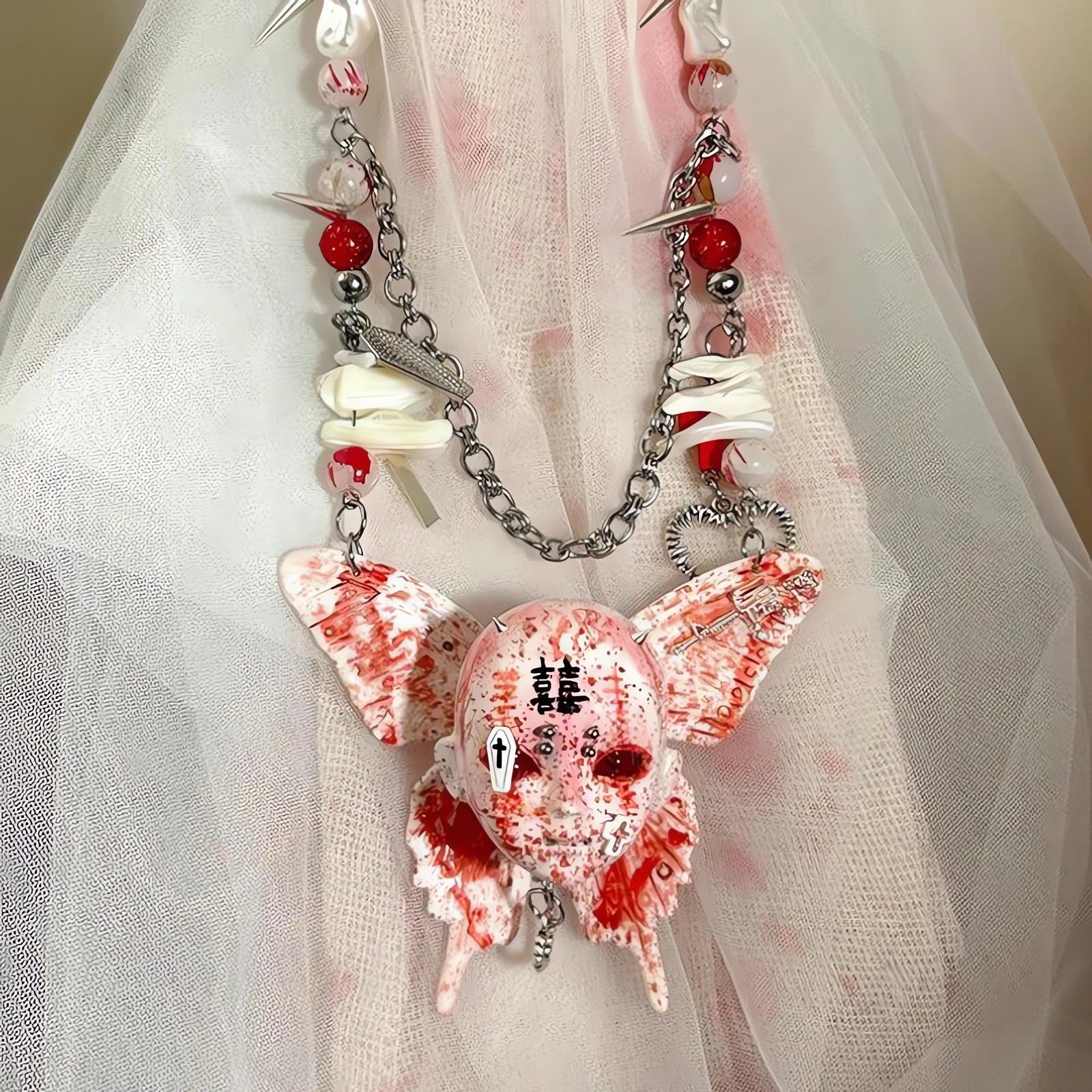 Bloody Gothic Skull Necklace - KAYSMAR