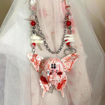Bloody Gothic Skull Necklace - KAYSMAR