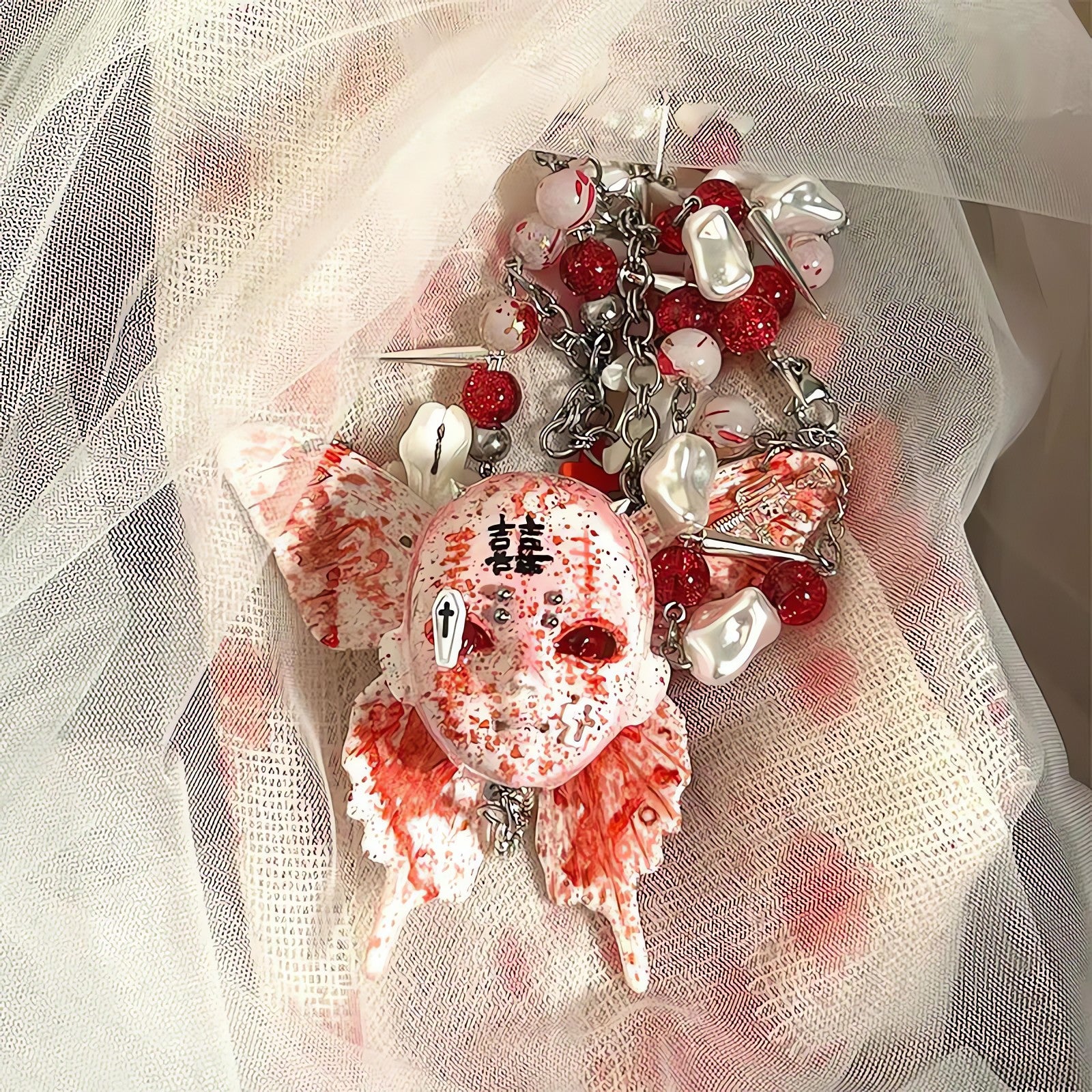 Bloody Gothic Skull Necklace - KAYSMAR