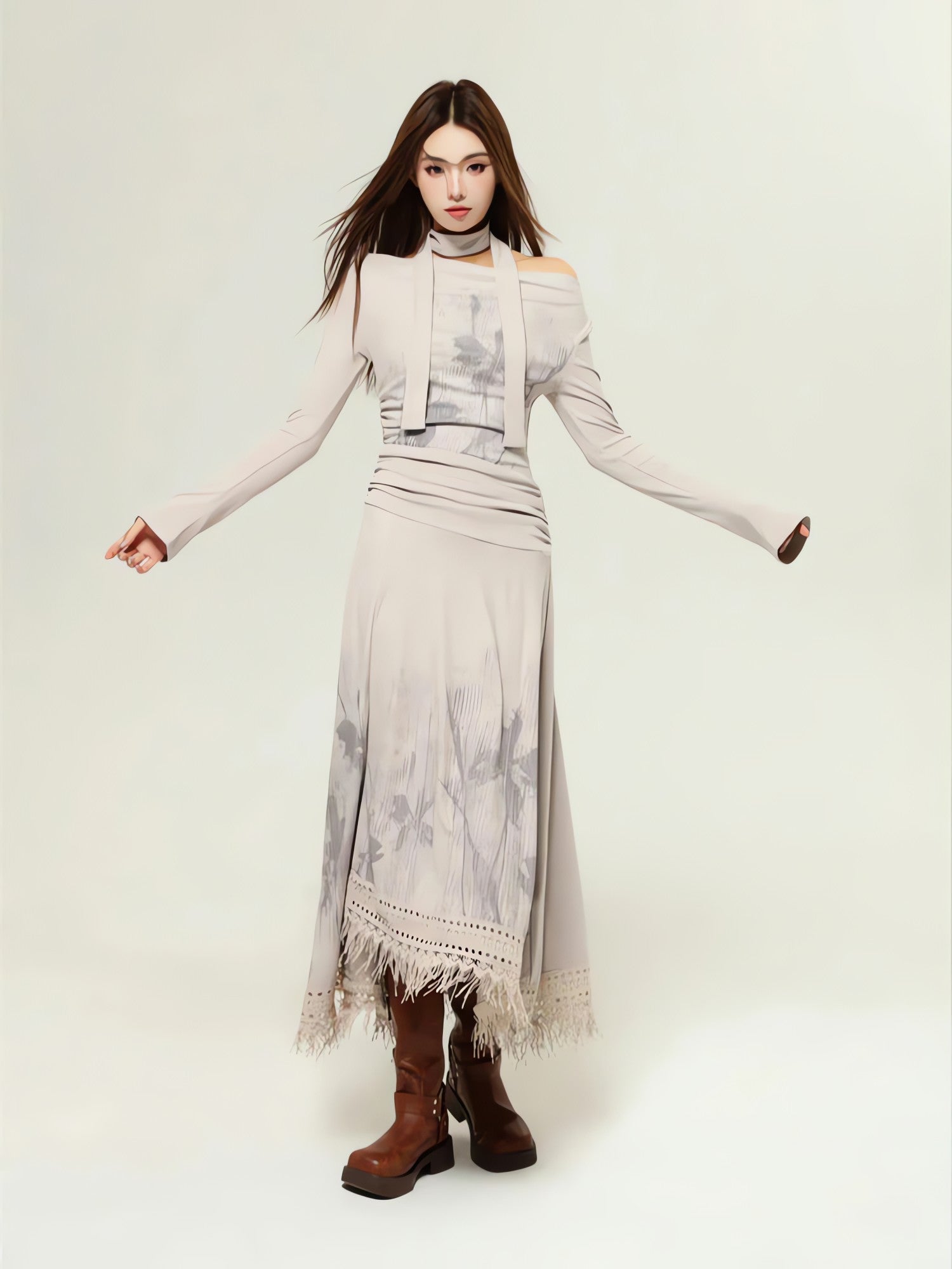 Bohemian One Shoulder Maxi Dress - KAYSMAR