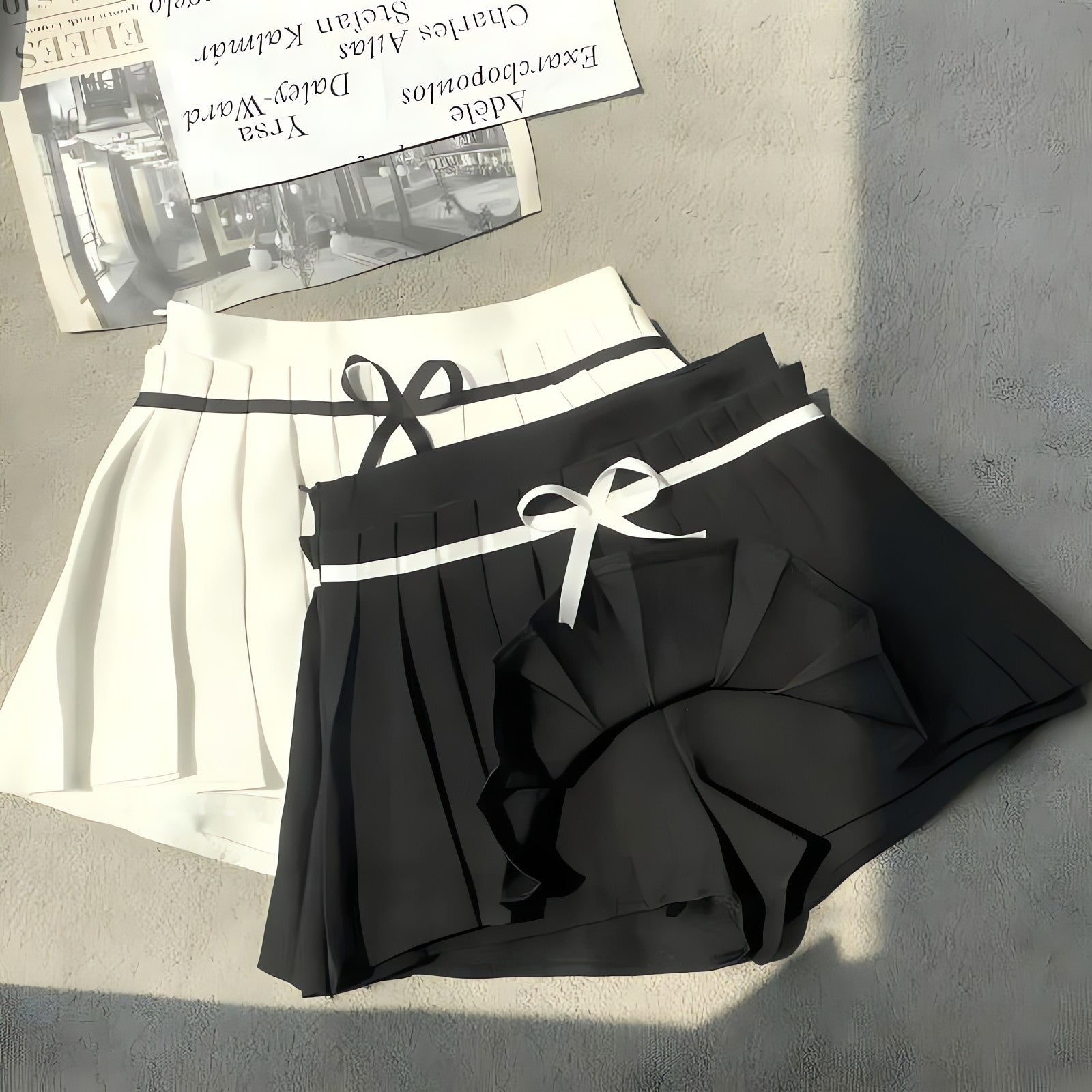 Bow Belt Pleated Mini Skort - KAYSMAR