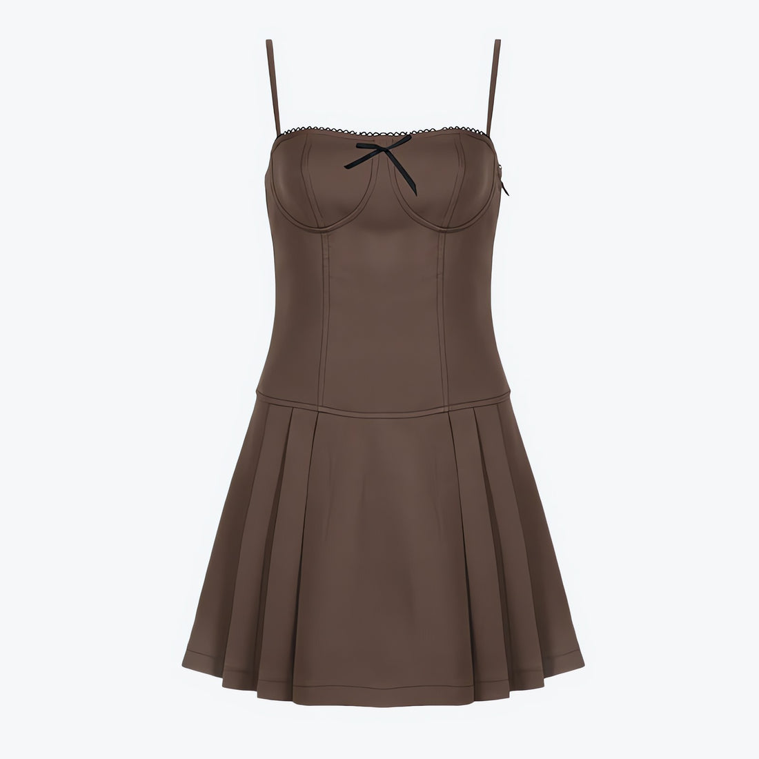 Bow Pleated Mini Dress - KAYSMAR