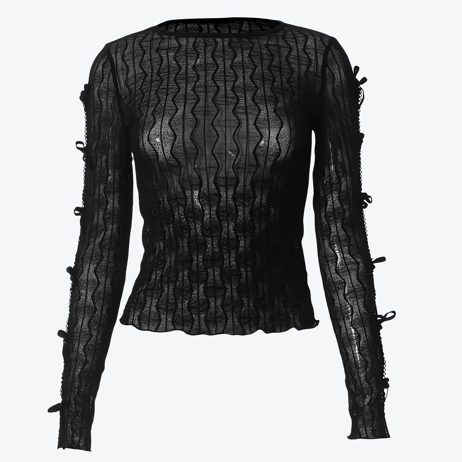 Bow Sleeve Sheer Top - KAYSMAR