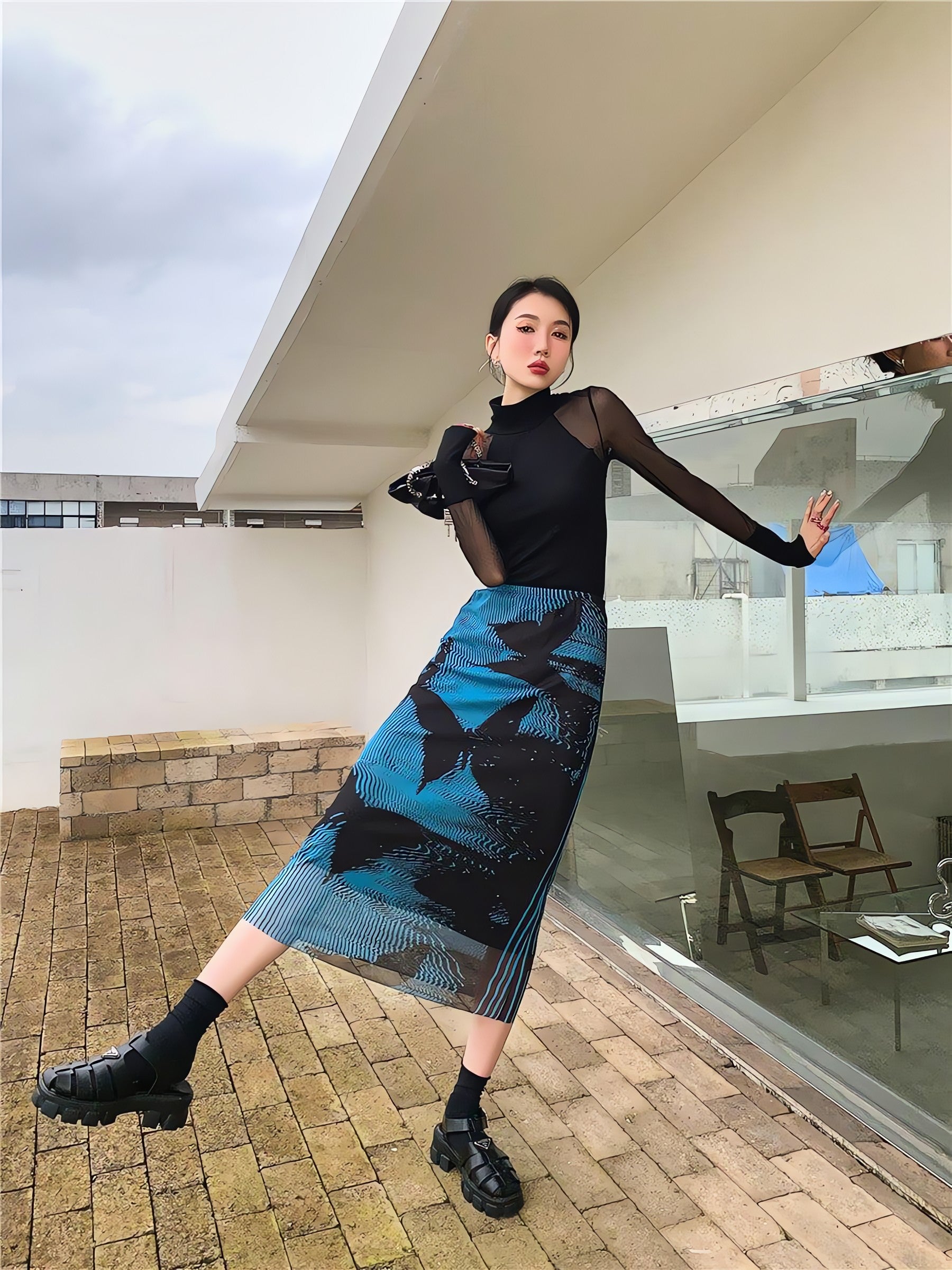 Butterfly Midi Pencil Skirt