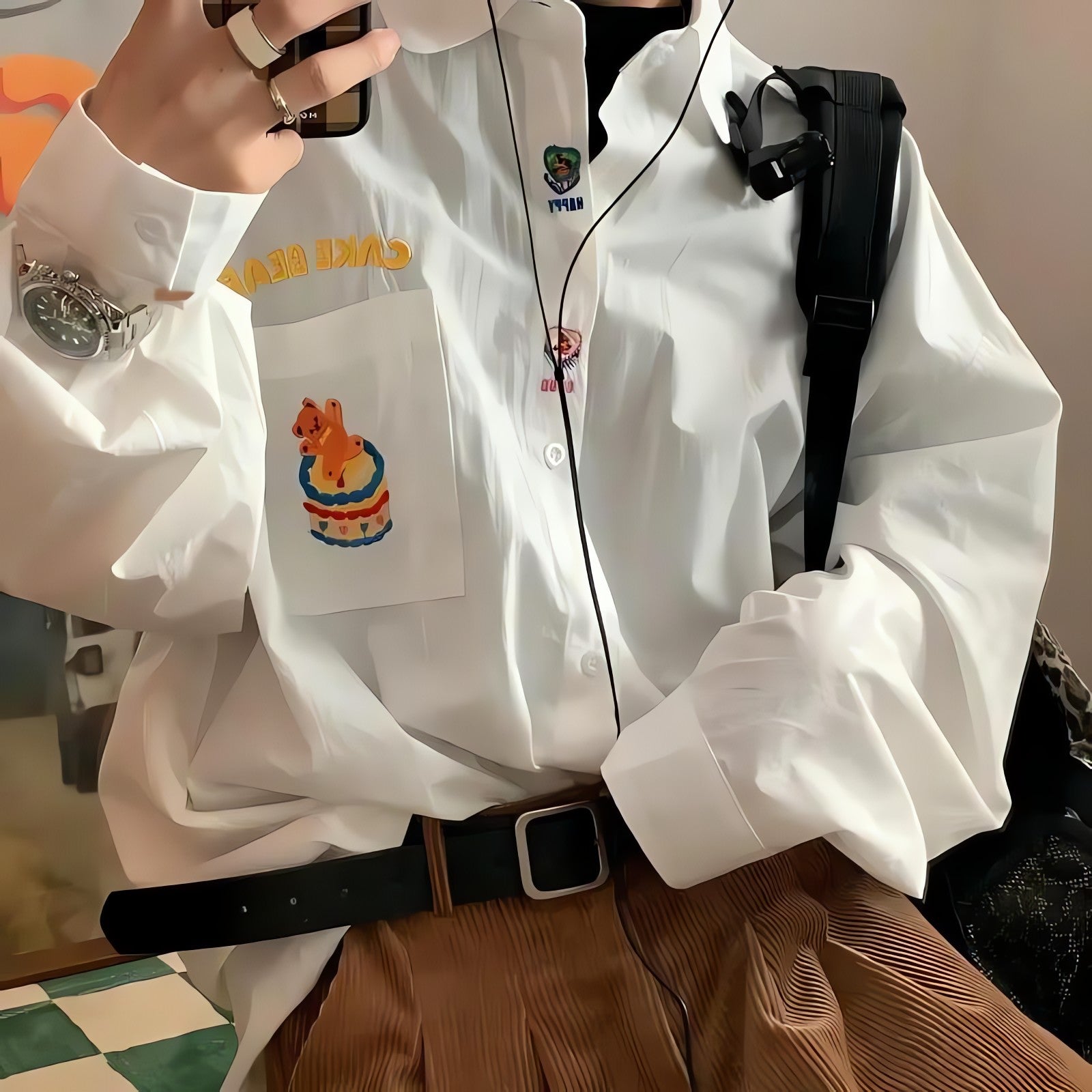 Cake Bear Embroidered Shirt - KAYSMAR