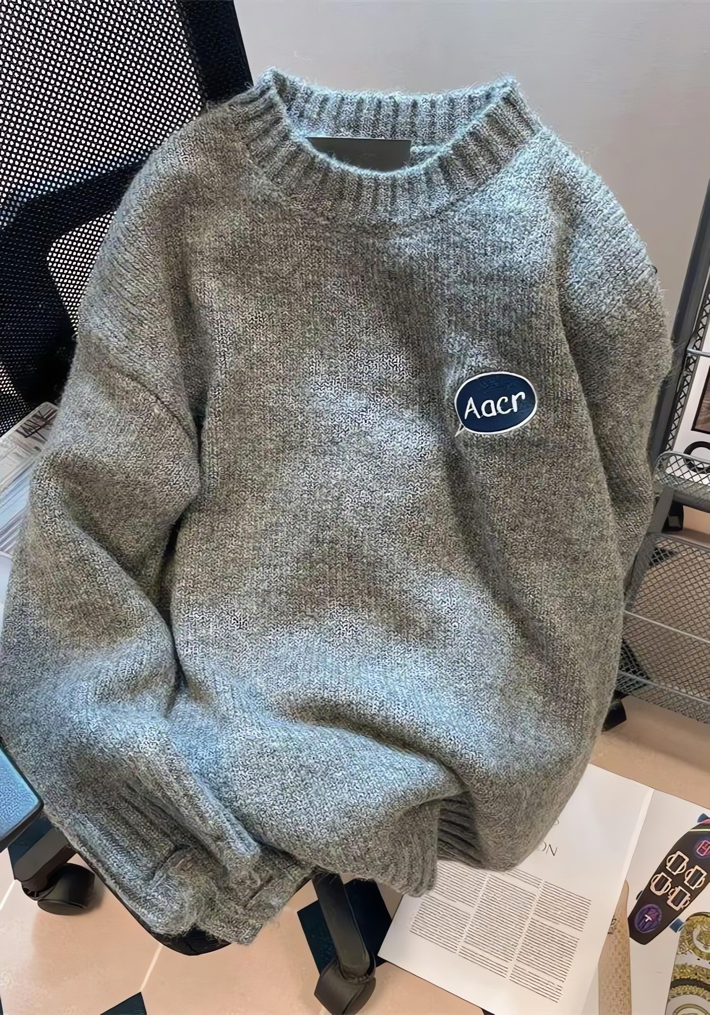 Cartoon Embroidered Knitted Sweater - KAYSMAR