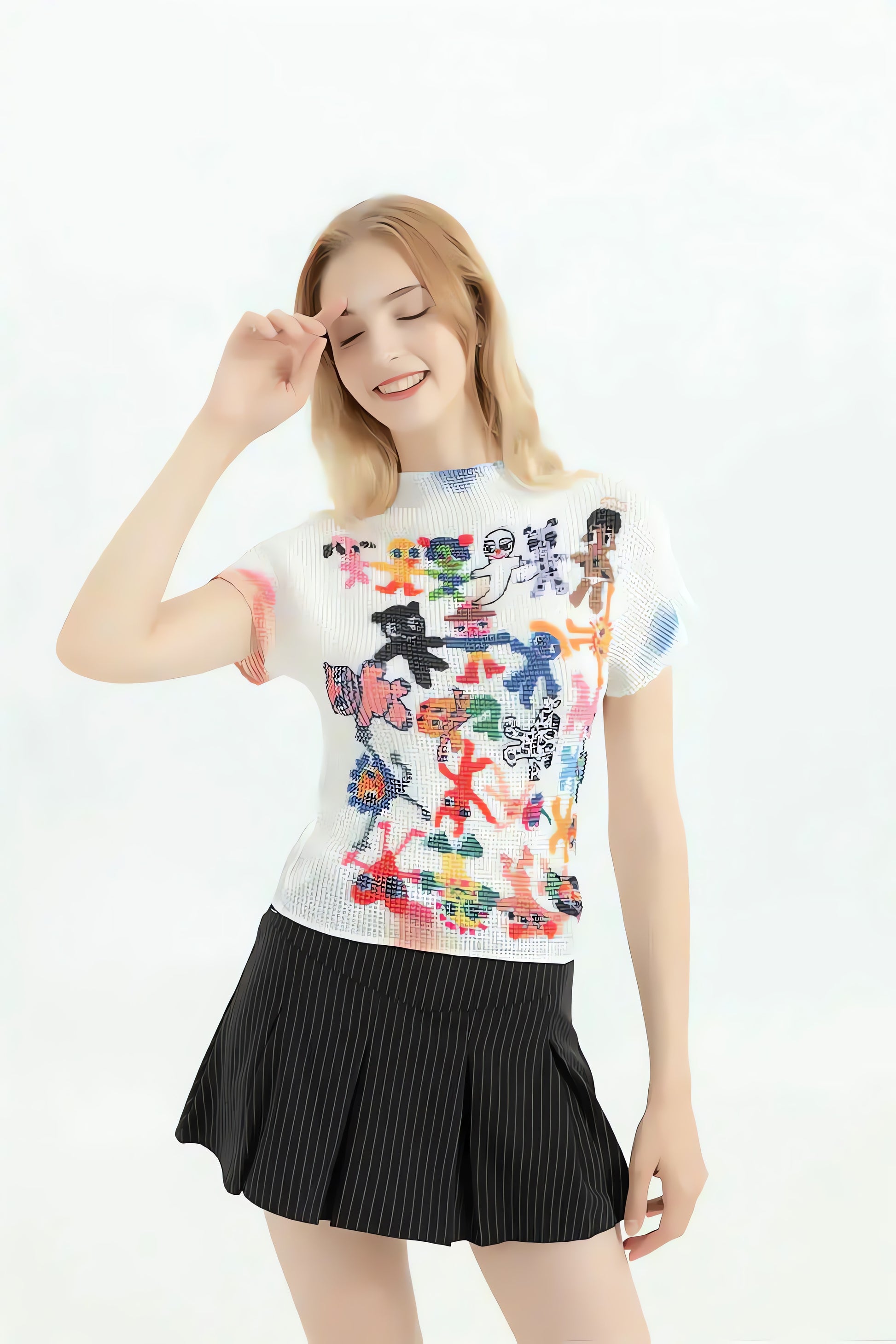 Cartoon Figures Printed Top - KAYSMAR