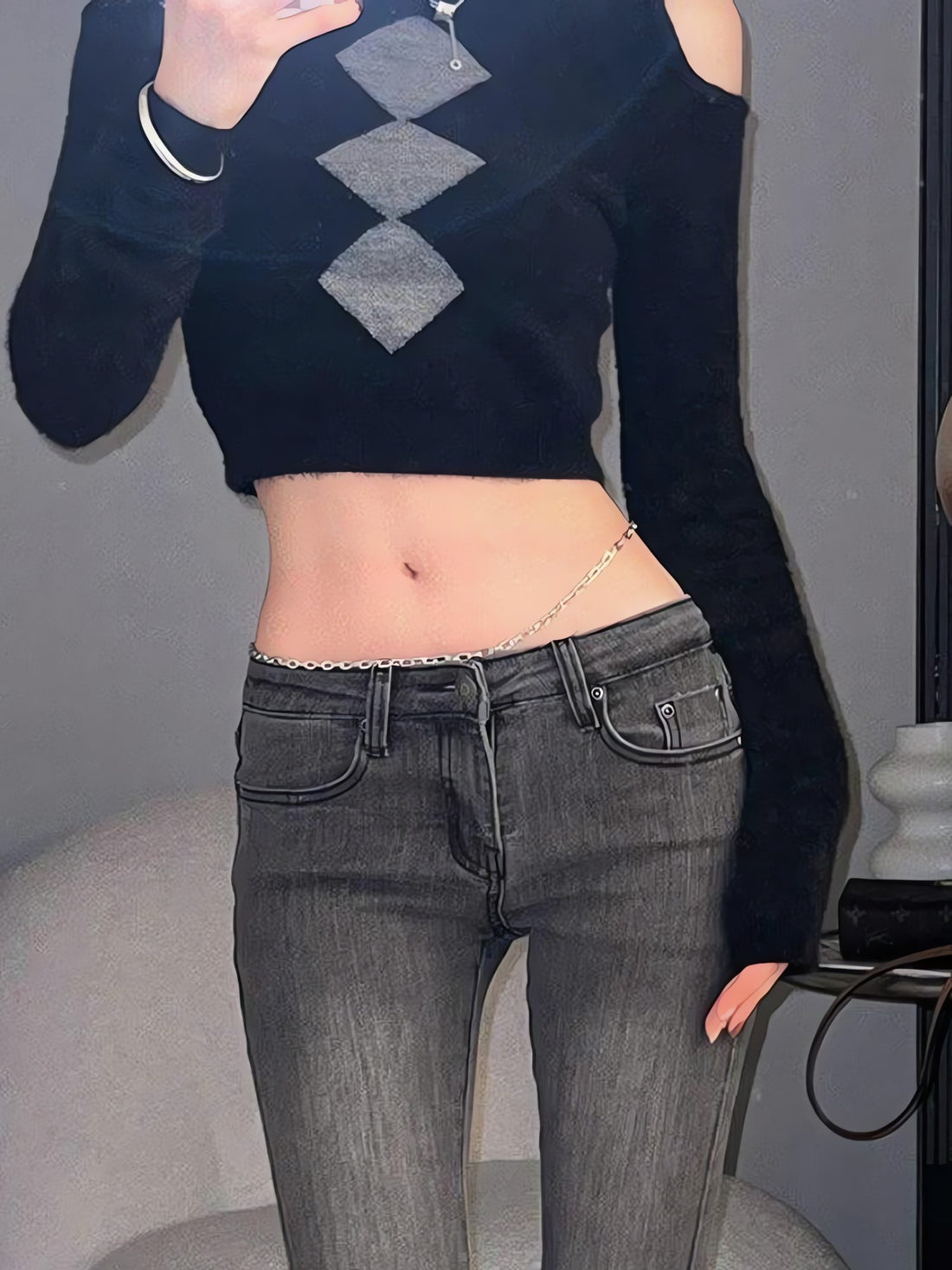 Casual Low Rise Flare Jeans - KAYSMAR