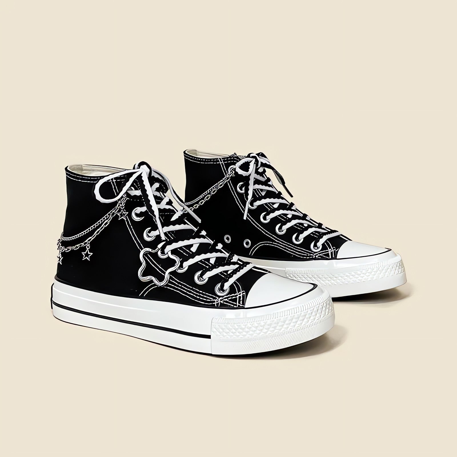 Chain with Stars Canvas Shoes - KAYSMAR