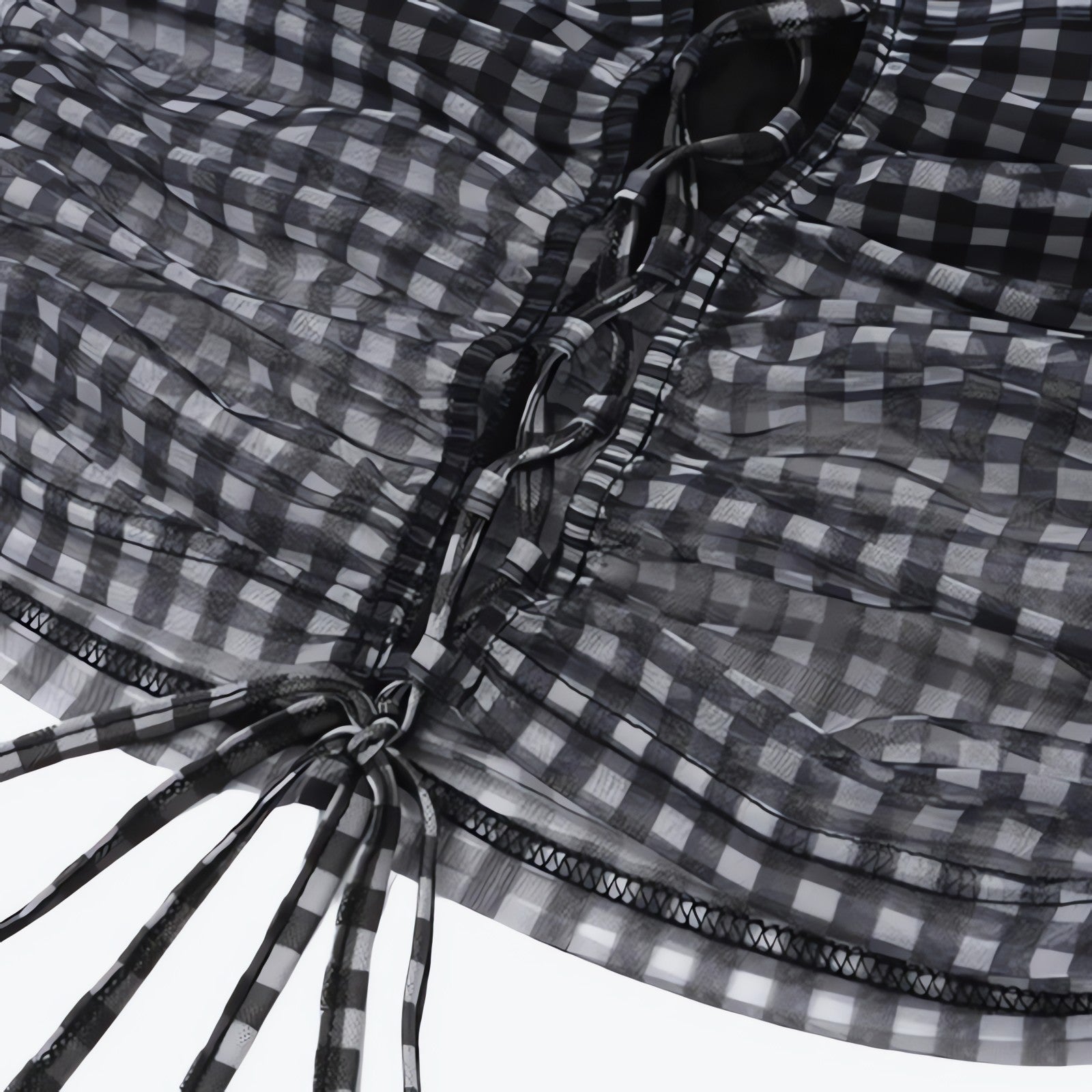 Checkered Strapless Top & Mini Skirt Two Piece Set