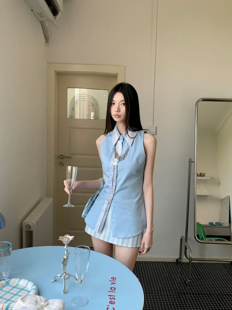 Classic Collar Sleeveless Shirt - KAYSMAR