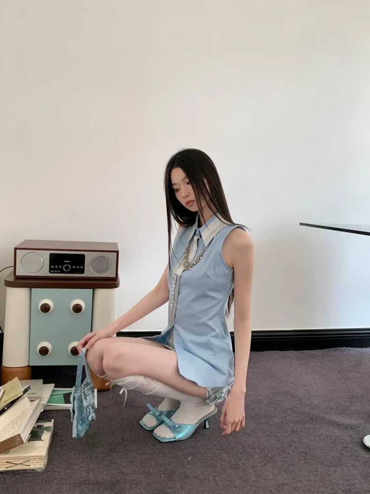 Classic Collar Sleeveless Shirt - KAYSMAR