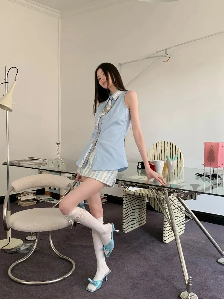 Classic Collar Sleeveless Shirt - KAYSMAR