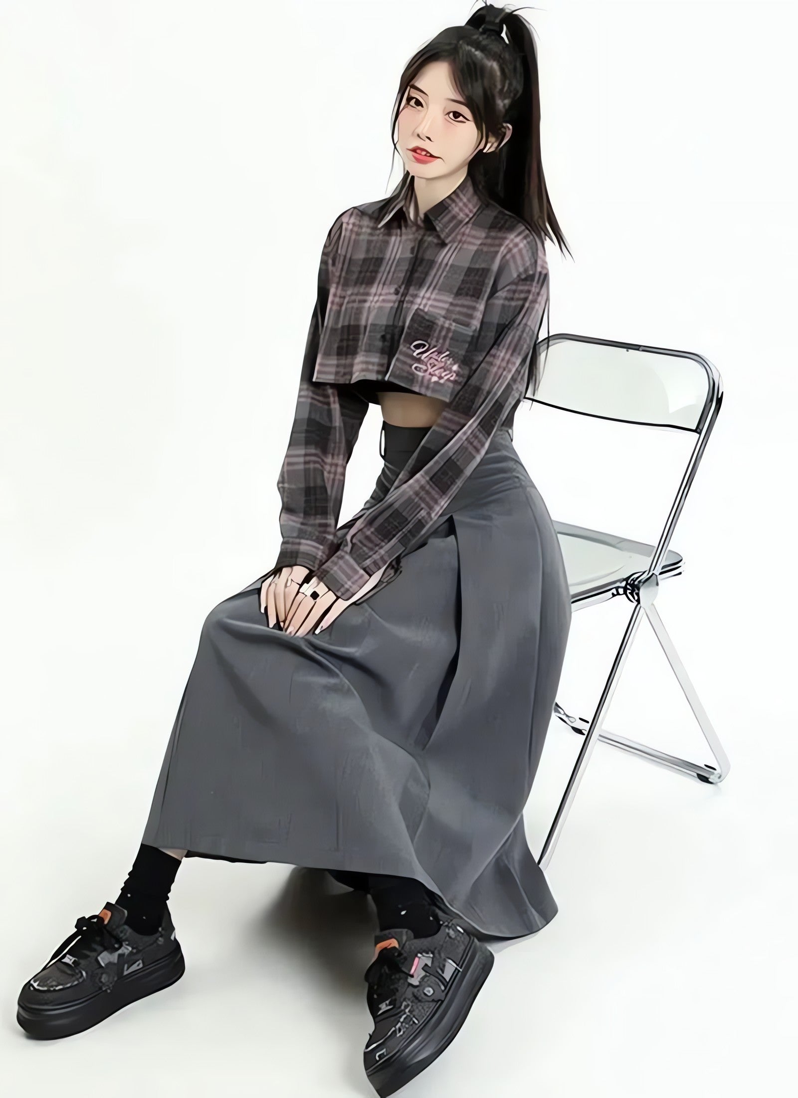 College Girl Pleated A-Line Midi Skirt - KAYSMAR