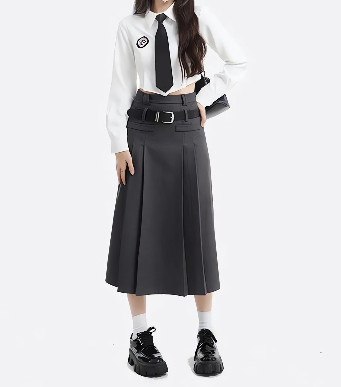 College Girl Pleated Midi Skirt - KAYSMAR
