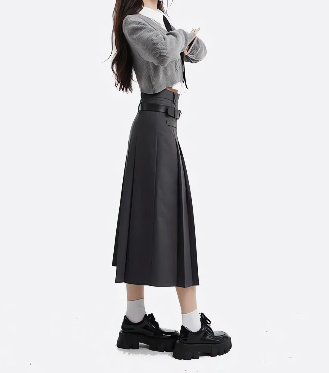 College Girl Pleated Midi Skirt - KAYSMAR