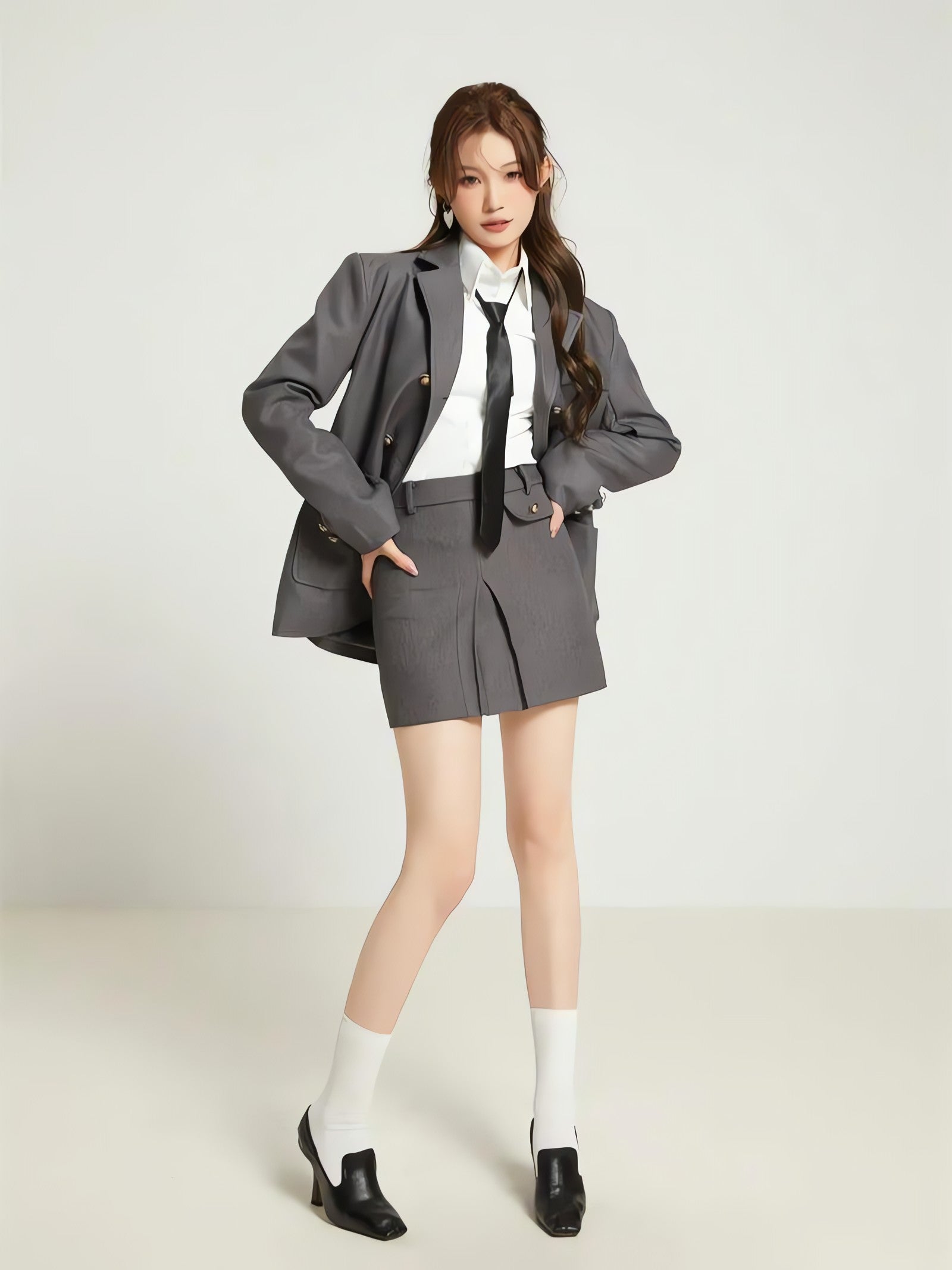 College Style Skirt, Blazer & Shirt Set - KAYSMAR