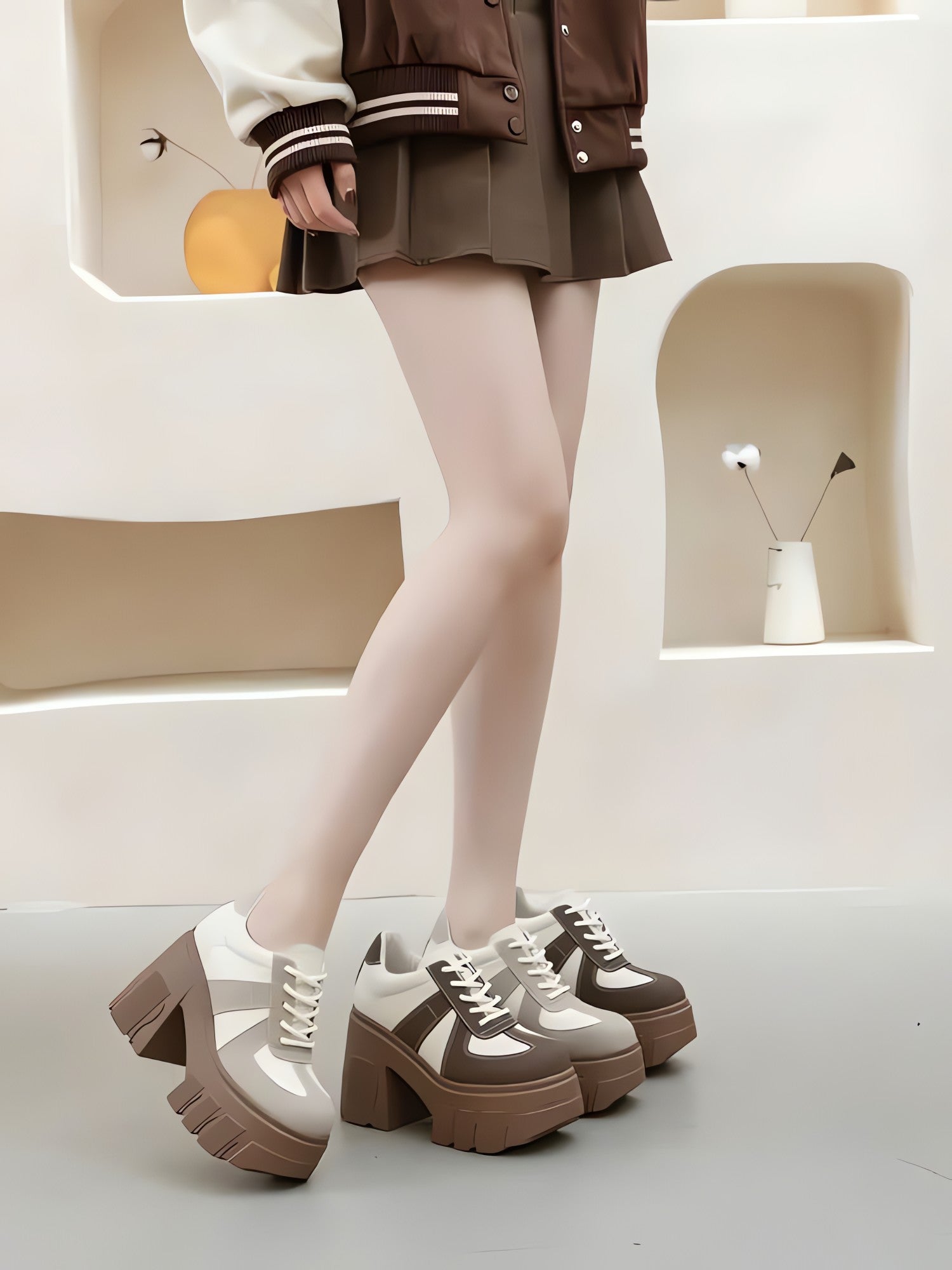 Color Block Platform Oxford Heels