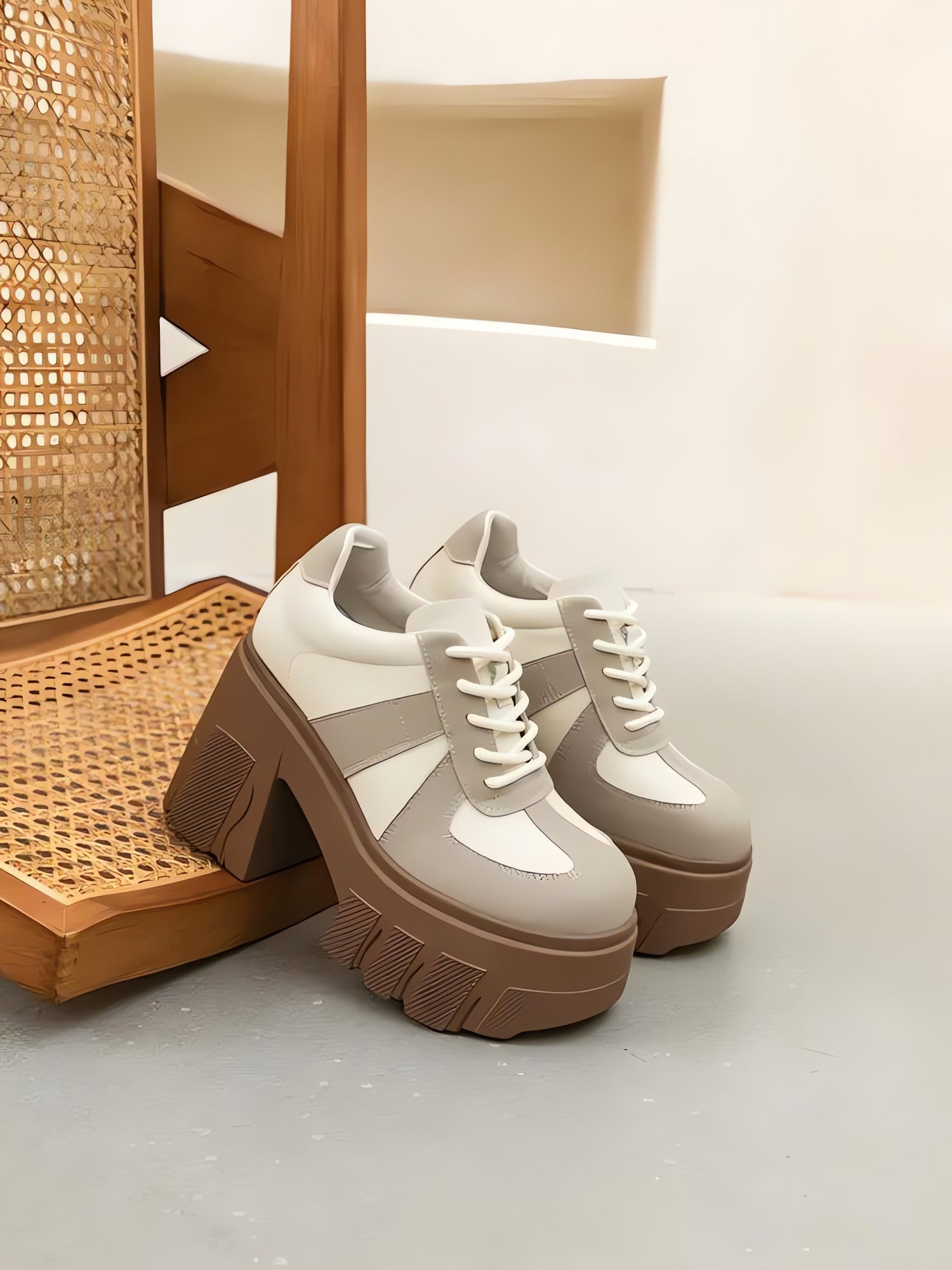 Color Block Platform Oxford Heels