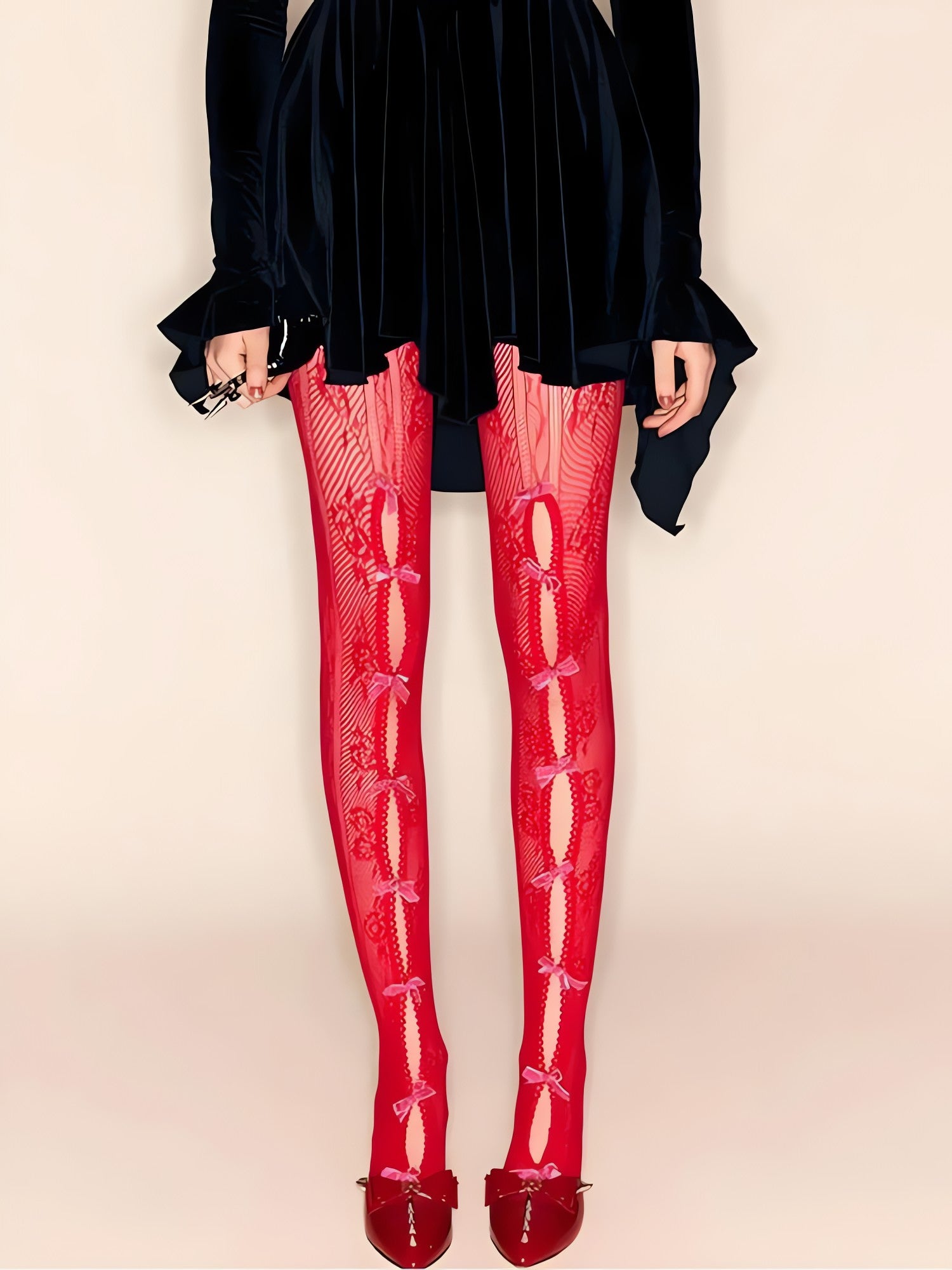 Coquette Bow Fishnet Tights - KAYSMAR