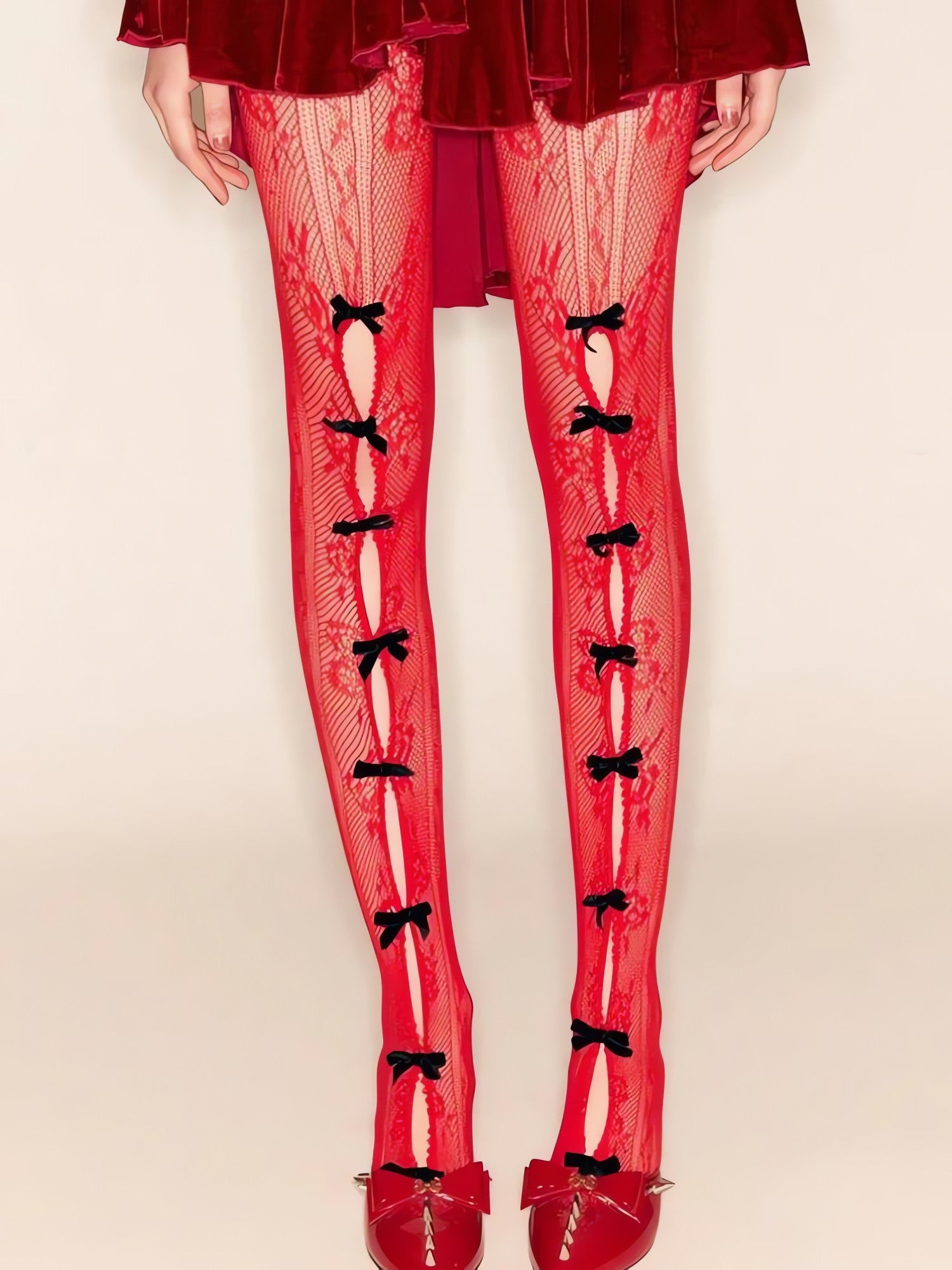 Coquette Bow Fishnet Tights - KAYSMAR