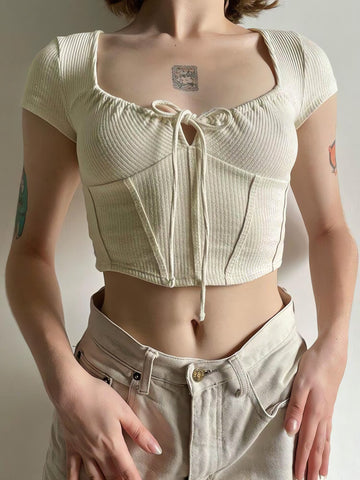 Coquette Cropped Corset Top - KAYSMAR