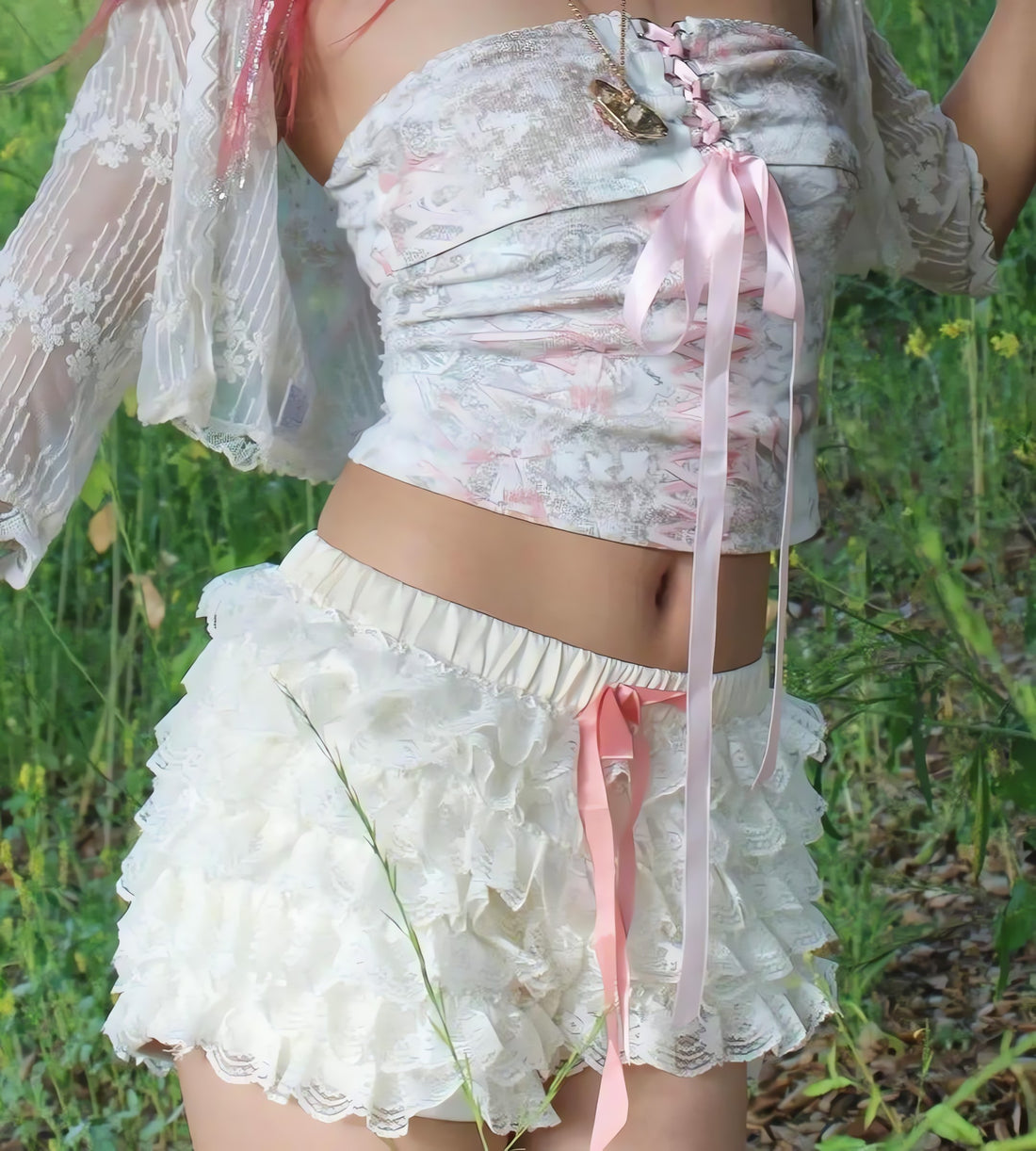 Coquette Lace Ruffled Shorts - KAYSMAR