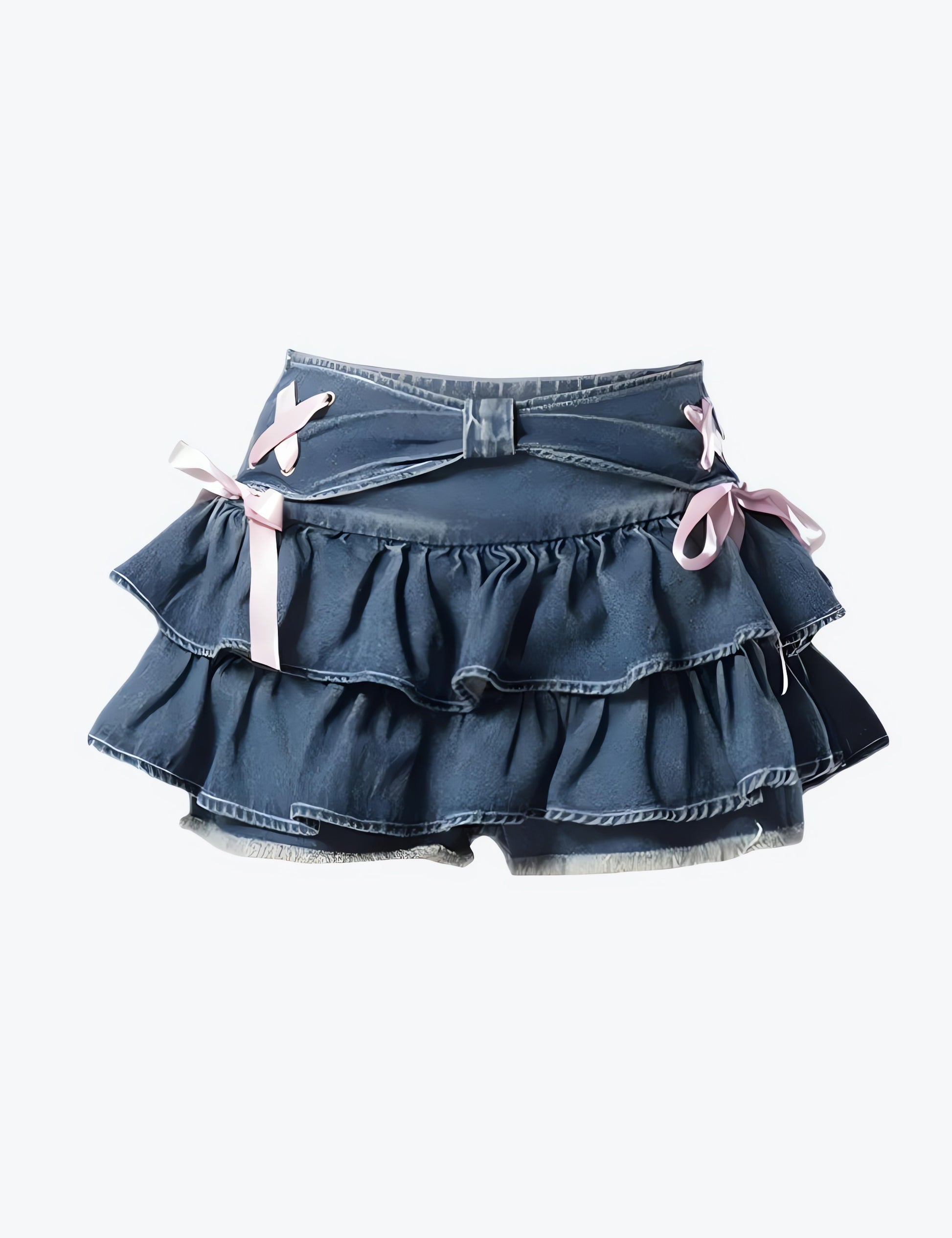 Coquette Low Rise Denim Mini Skort - KAYSMAR