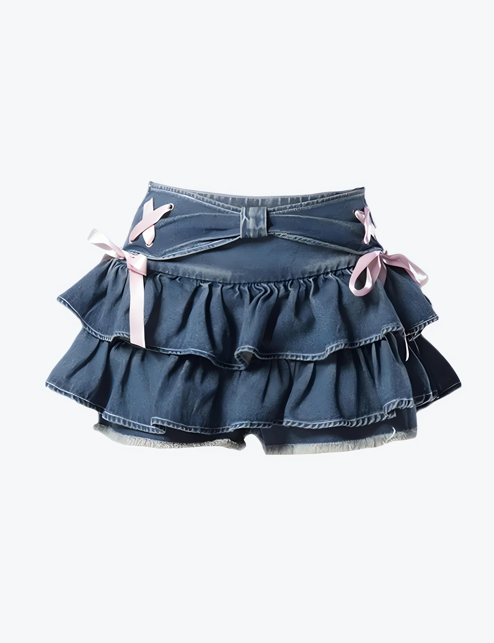 Coquette Low Rise Denim Mini Skort - KAYSMAR