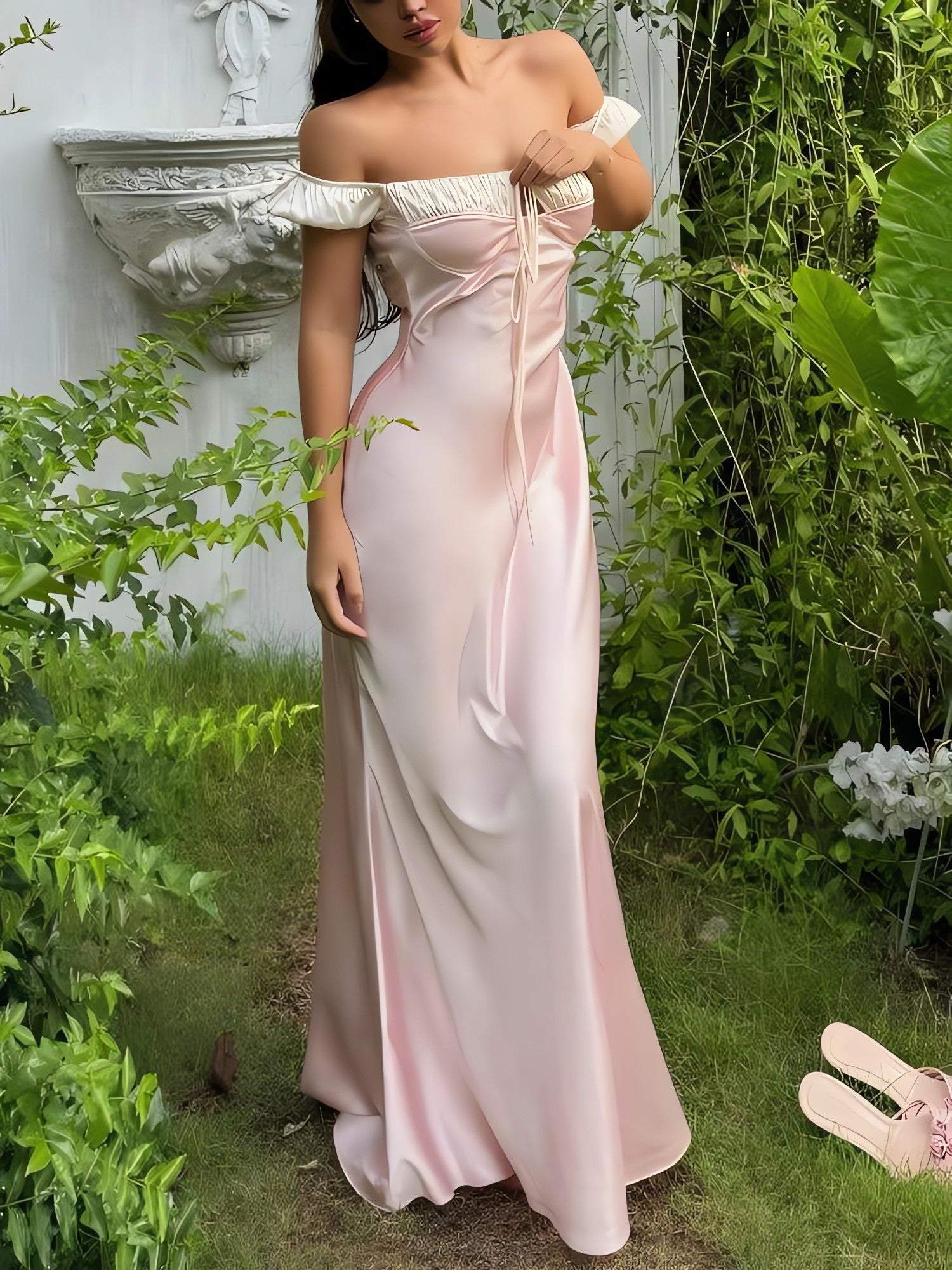 Coquette Princess Satin Maxi Dress - KAYSMAR