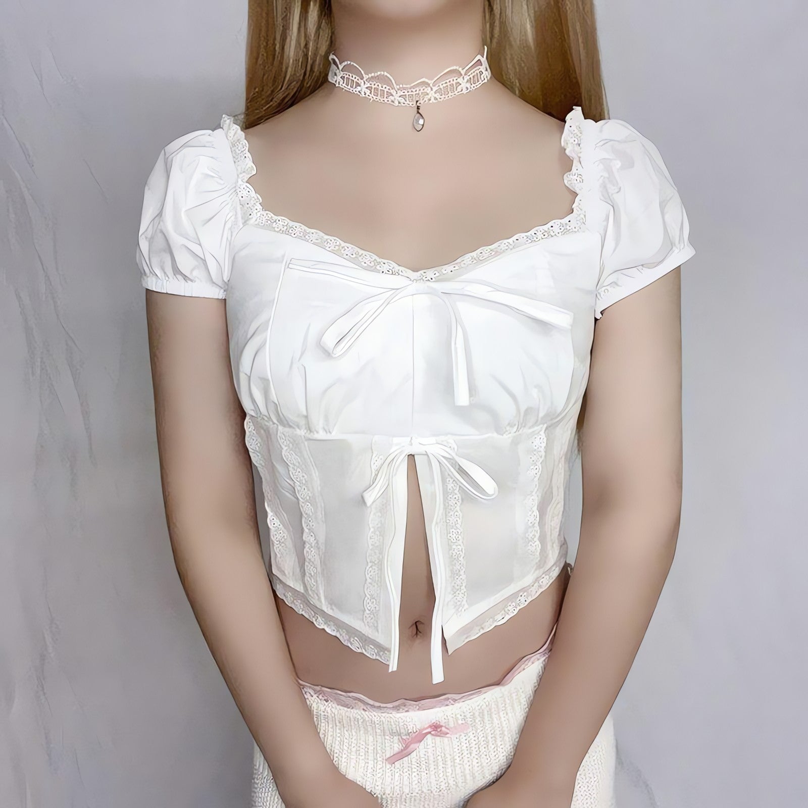 Coquette Puff Sleeve Crop Top - KAYSMAR