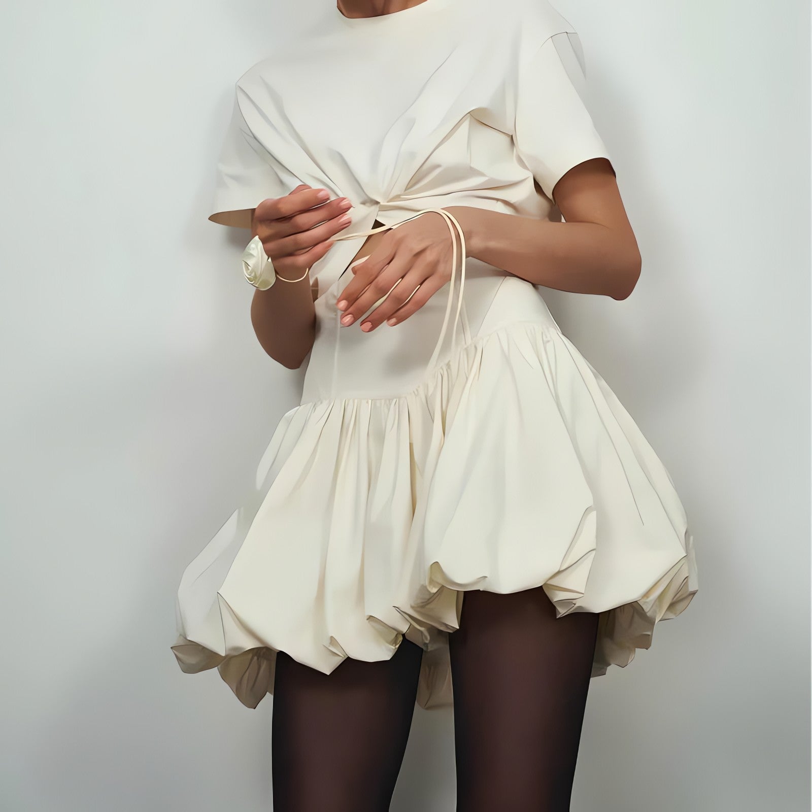 Corset Waist Bubble Mini Skirt - KAYSMAR