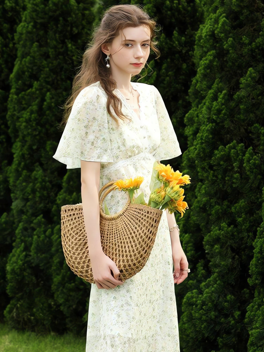 Cottagecore Floral Midi Dress - KAYSMAR